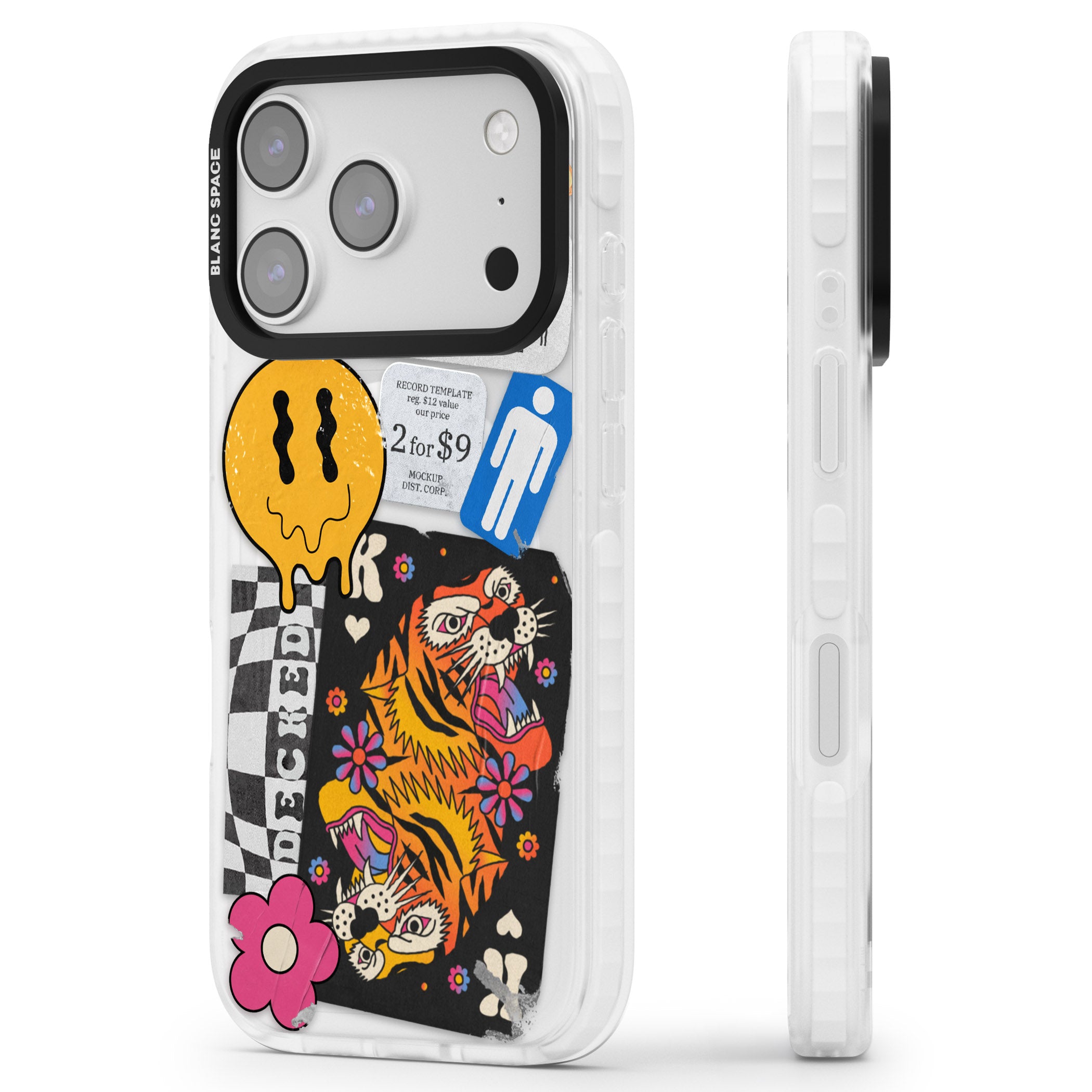 Electric Vibes iPhone 17 Pro Impact Pro Clear Phone Case Side Profile
