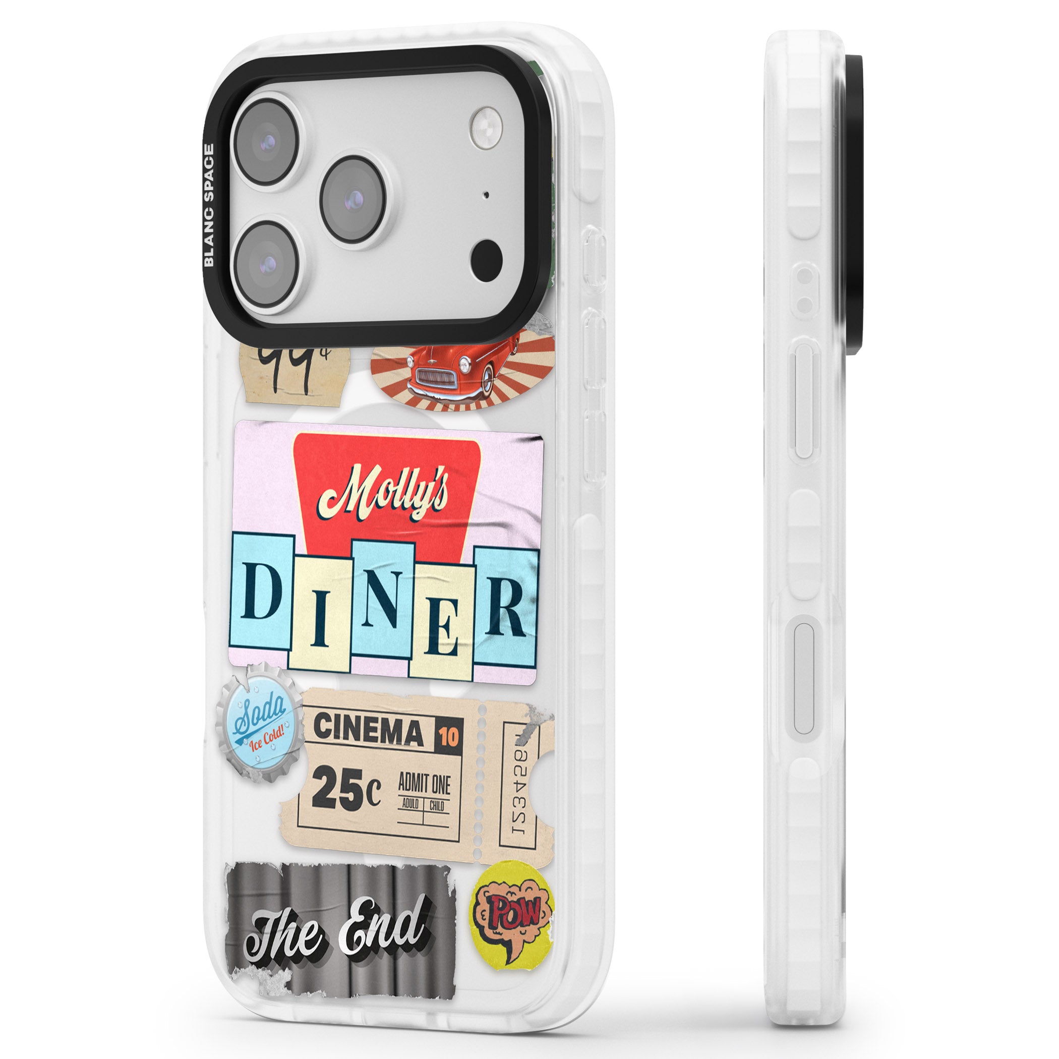 Nifty Fifties Swing iPhone 17 Pro Impact Pro Clear Phone Case Side Profile