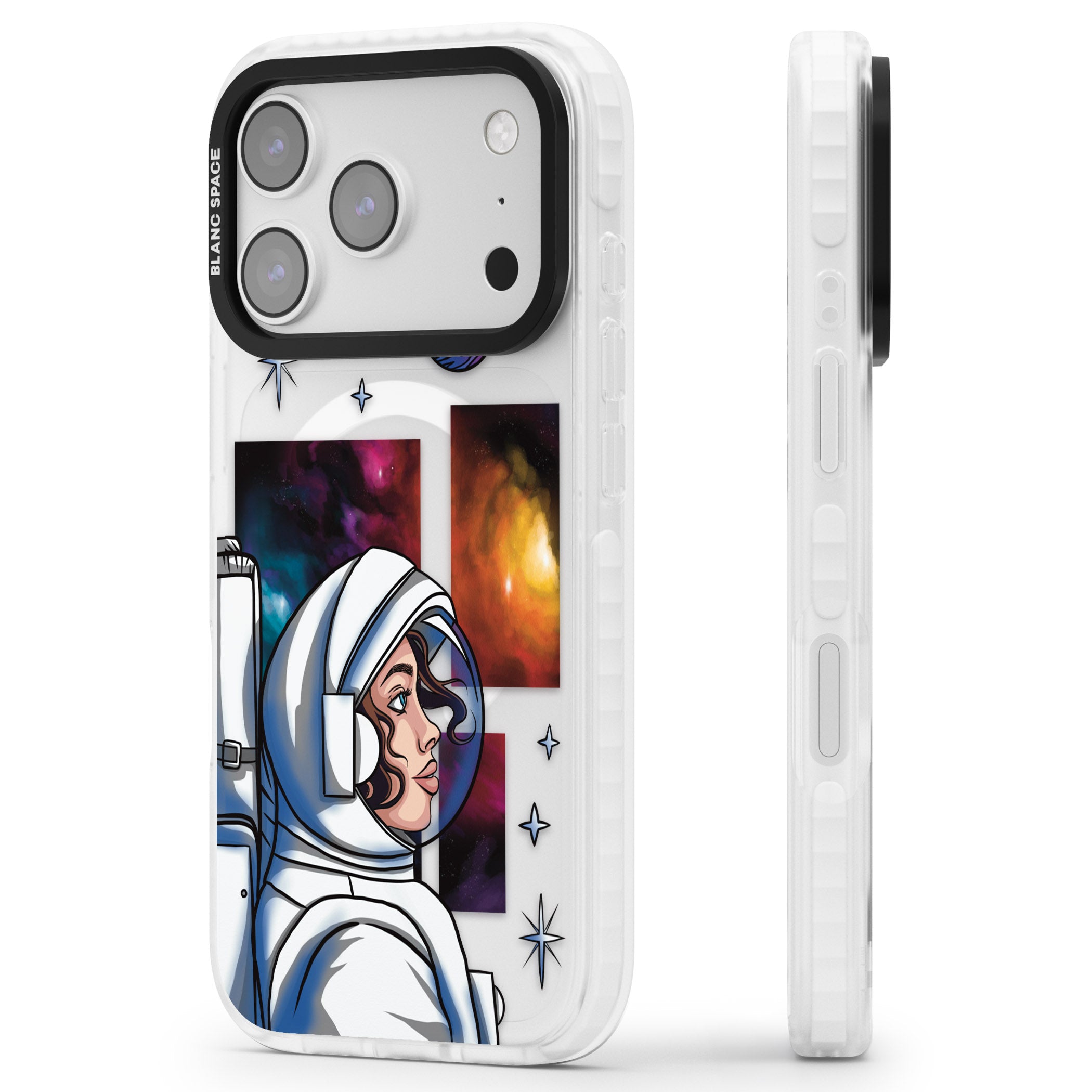 Cosmic Ambition iPhone 17 Pro Impact Pro Clear Phone Case Side Profile
