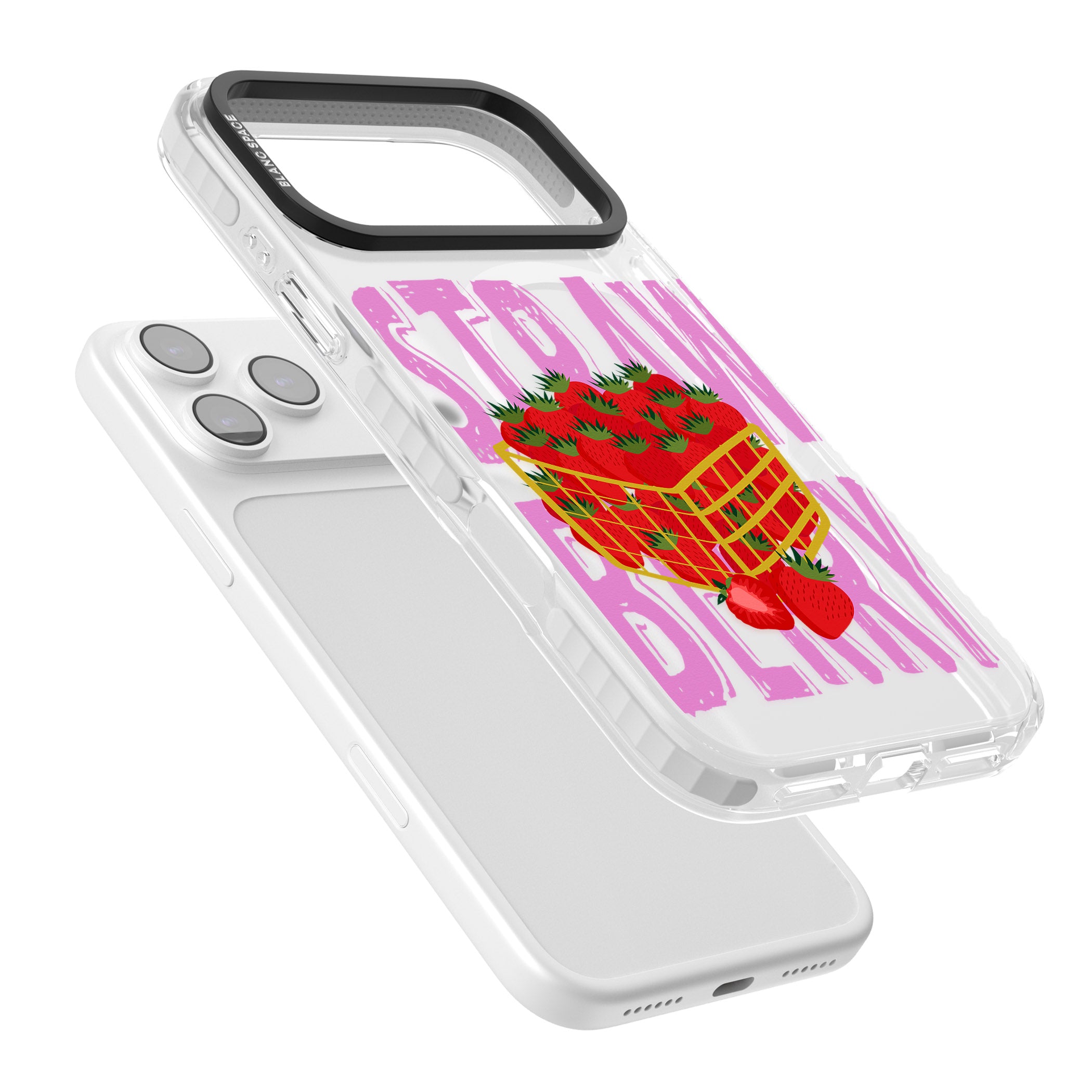 Strawberry Basket iPhone 17 Pro Impact Pro Clear Phone Case Colours