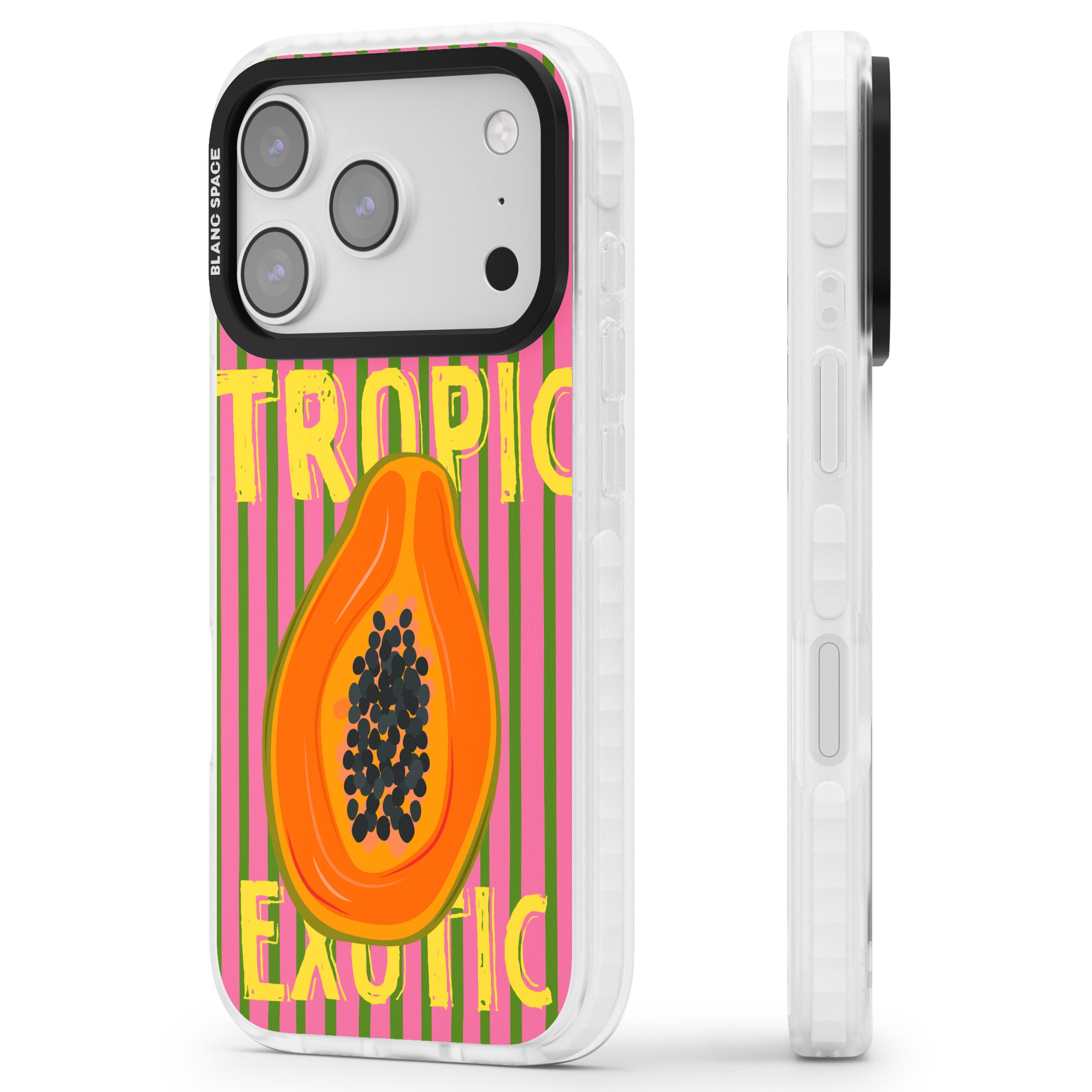 Tropic Exotic iPhone 17 Pro Impact Pro Clear Phone Case Side Profile