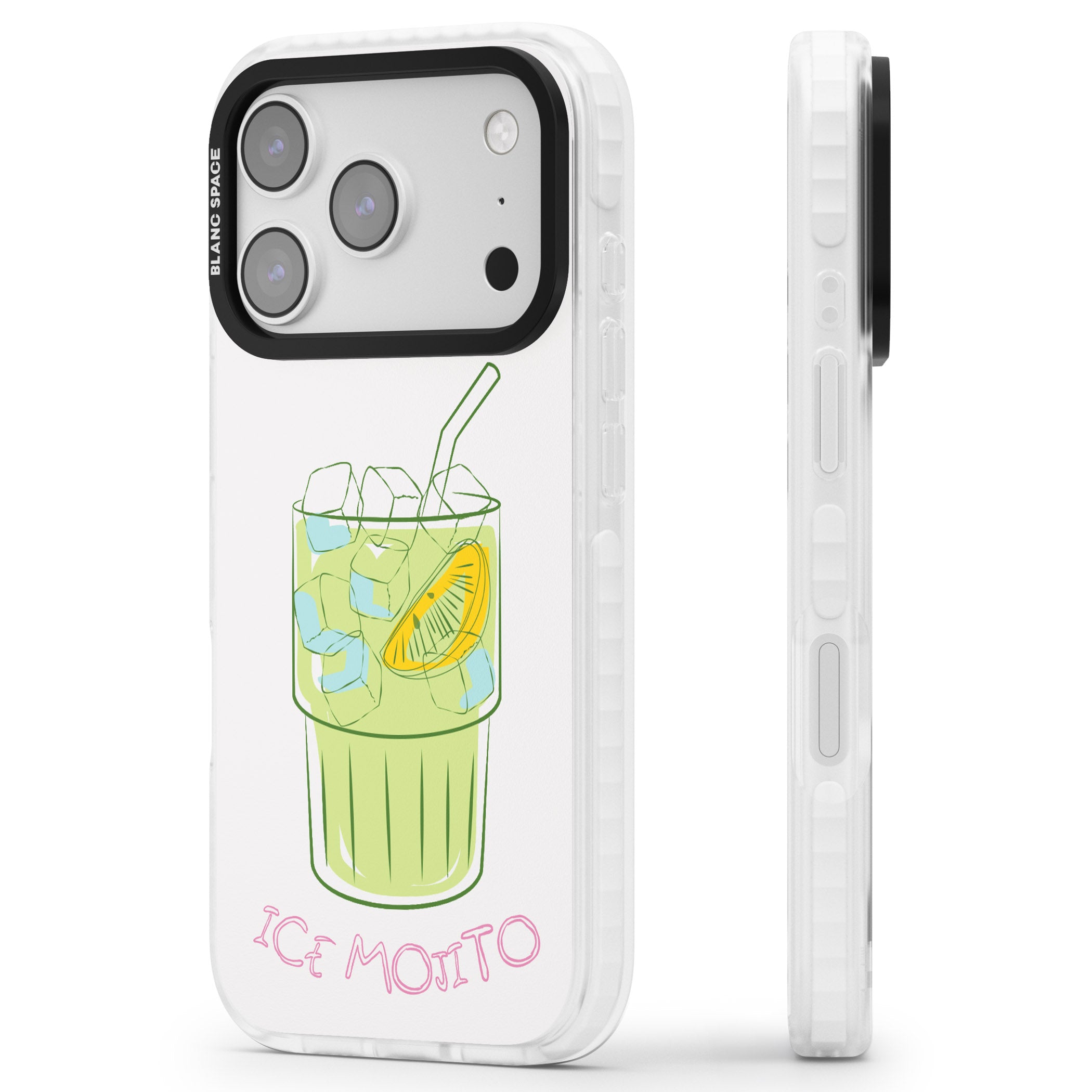 Ice Mojito iPhone 17 Pro Impact Pro Clear Phone Case Side Profile