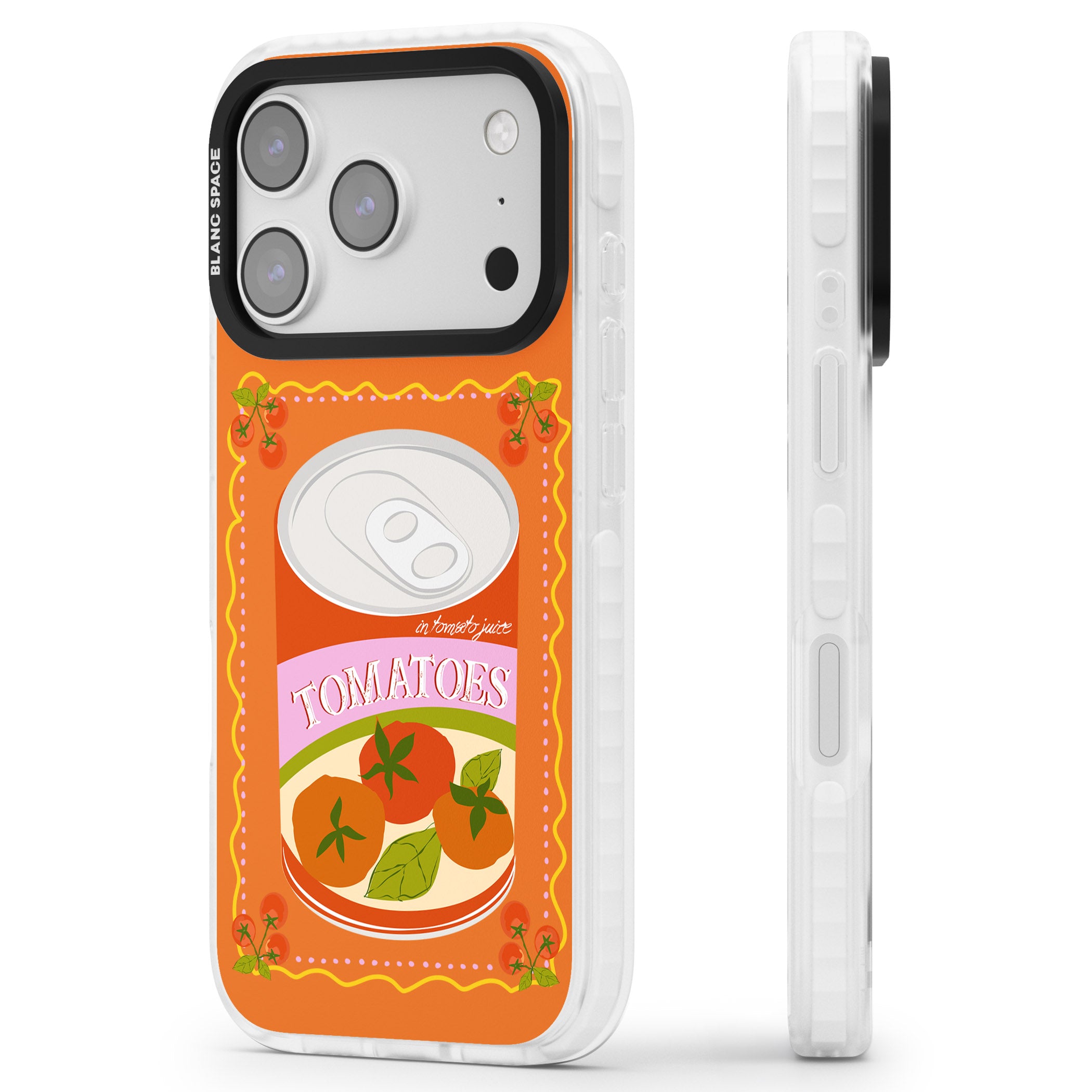 Tomato Soup Can iPhone 17 Pro Impact Pro Clear Phone Case Side Profile