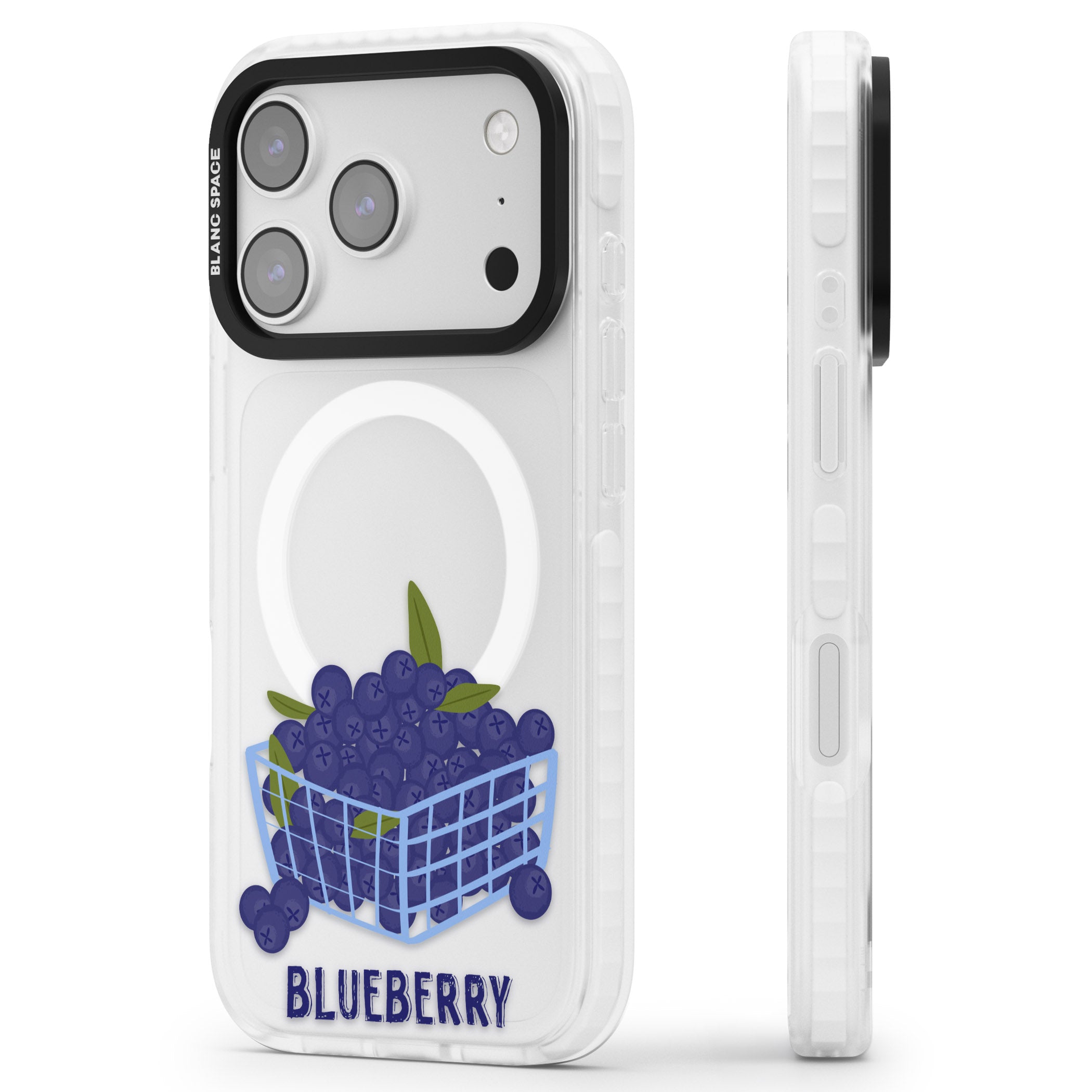 Blueberry Basket iPhone 17 Pro Impact Pro Clear Phone Case Side Profile