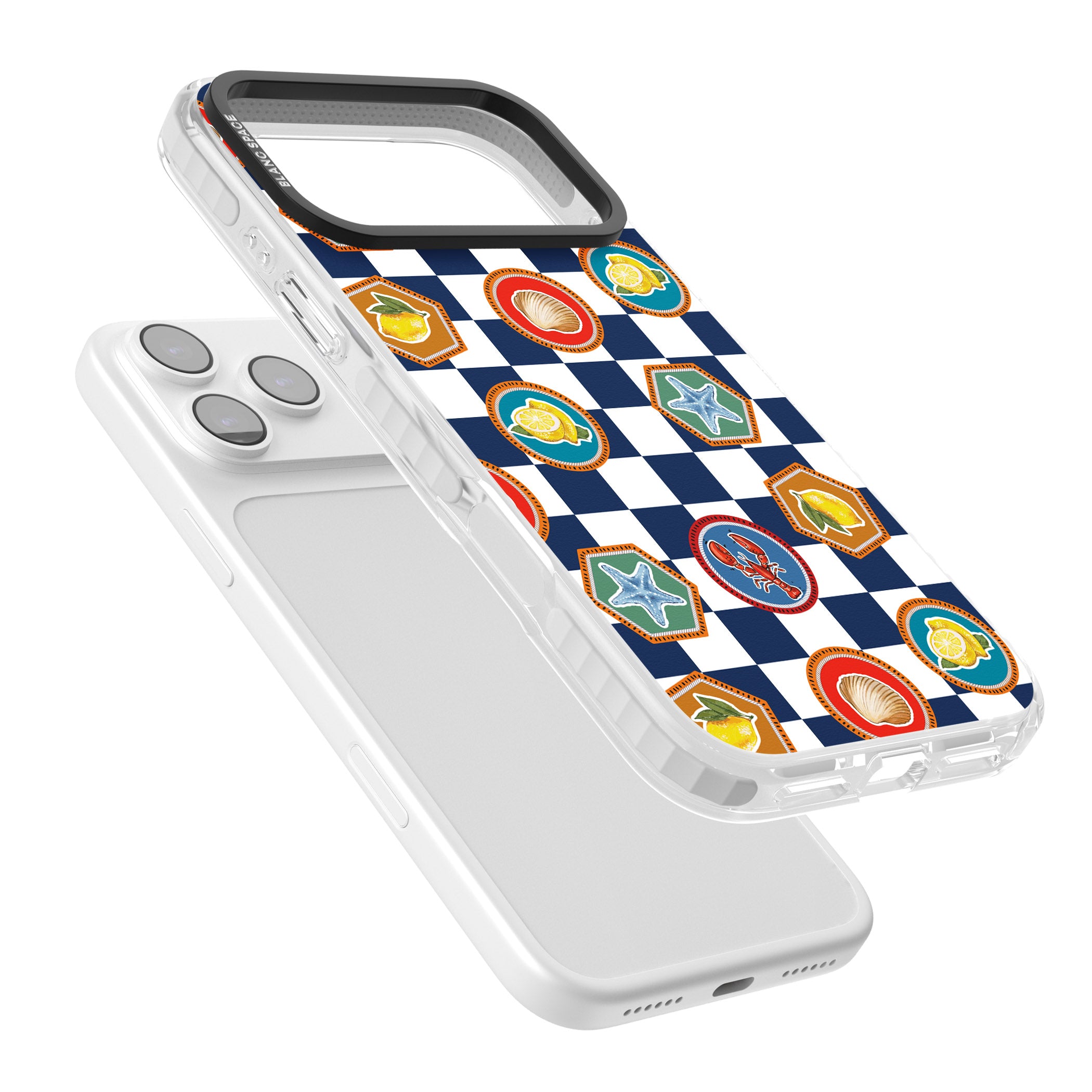 Coastal Check Pattern iPhone 17 Pro Impact Pro Clear Phone Case Colours