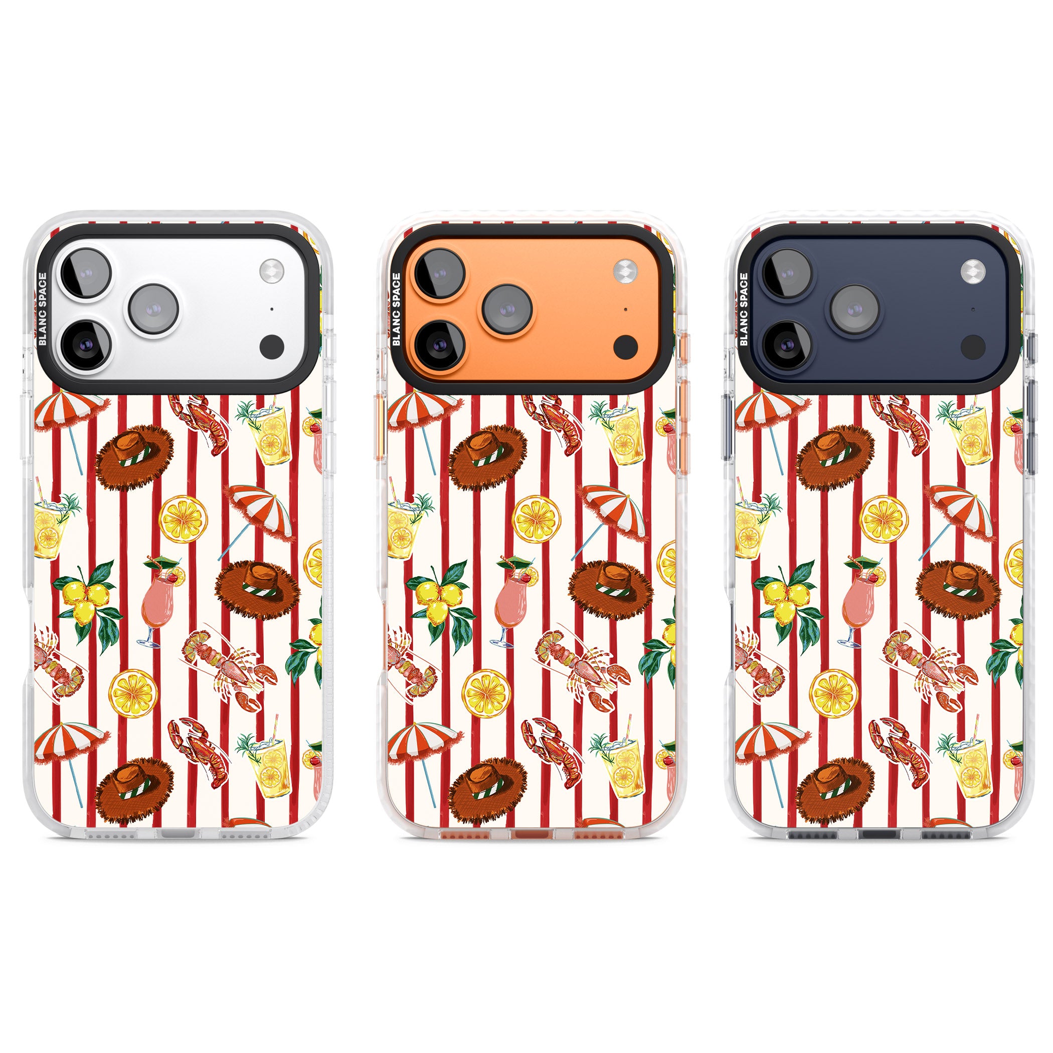Italian Beach Pattern iPhone 17 Pro Impact Pro Clear Phone Case APT Impact Protection