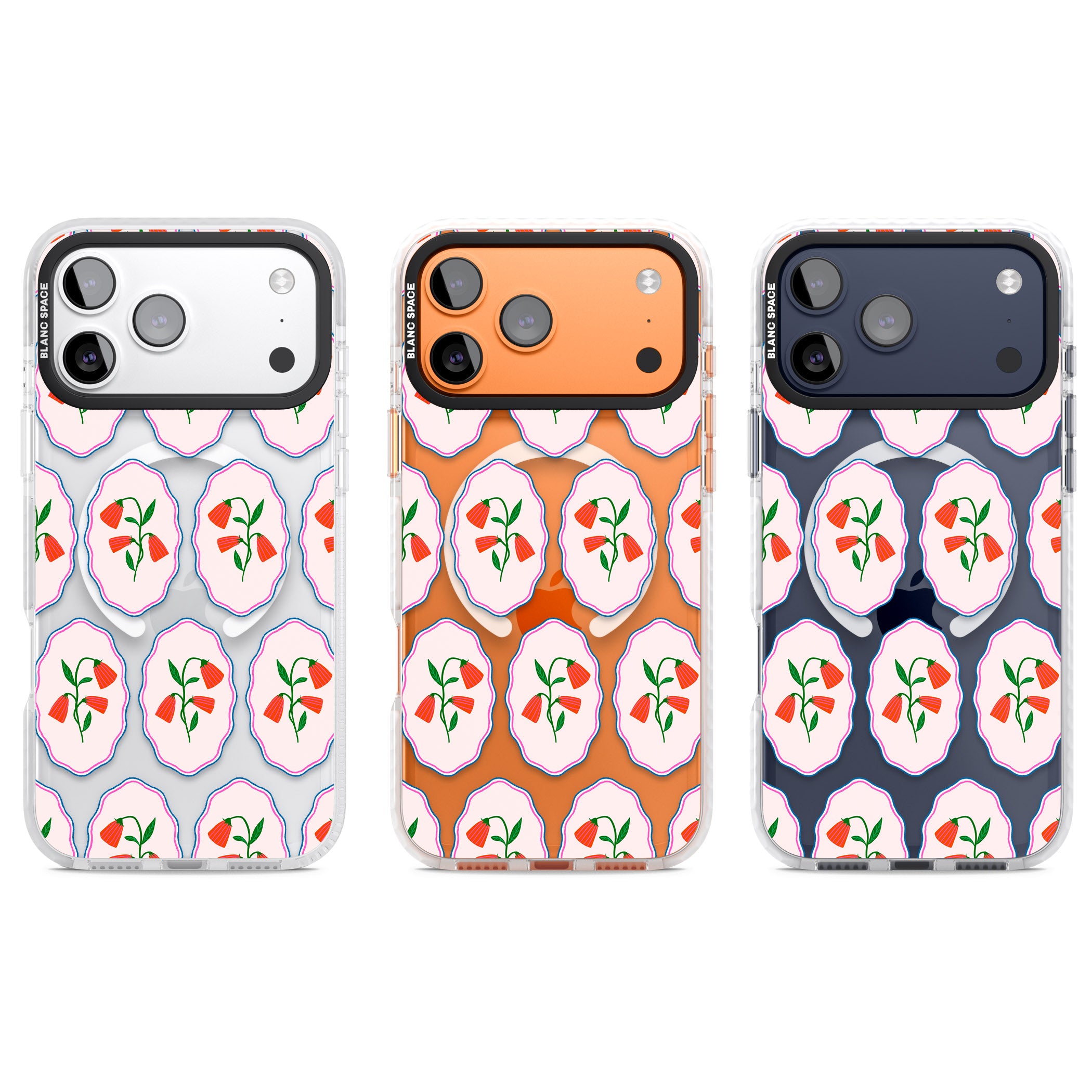 Rose Stamps iPhone 17 Pro Impact Pro Clear Phone Case APT Impact Protection