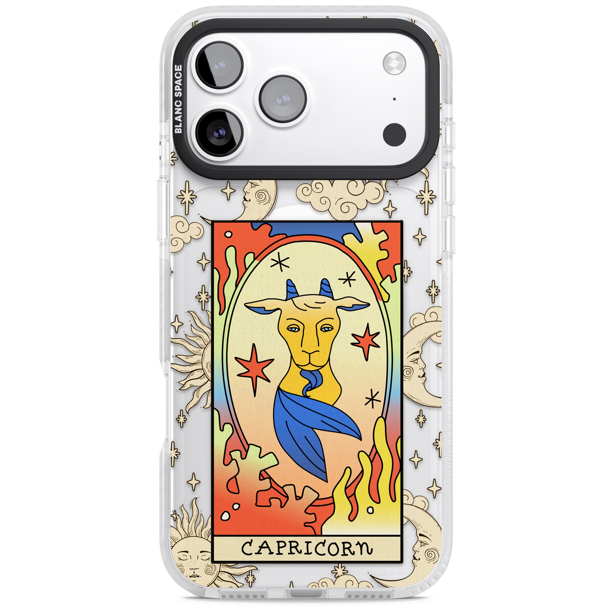 Celestial Zodiac Capricorn iPhone 17 Pro Impact Pro Clear Phone Case