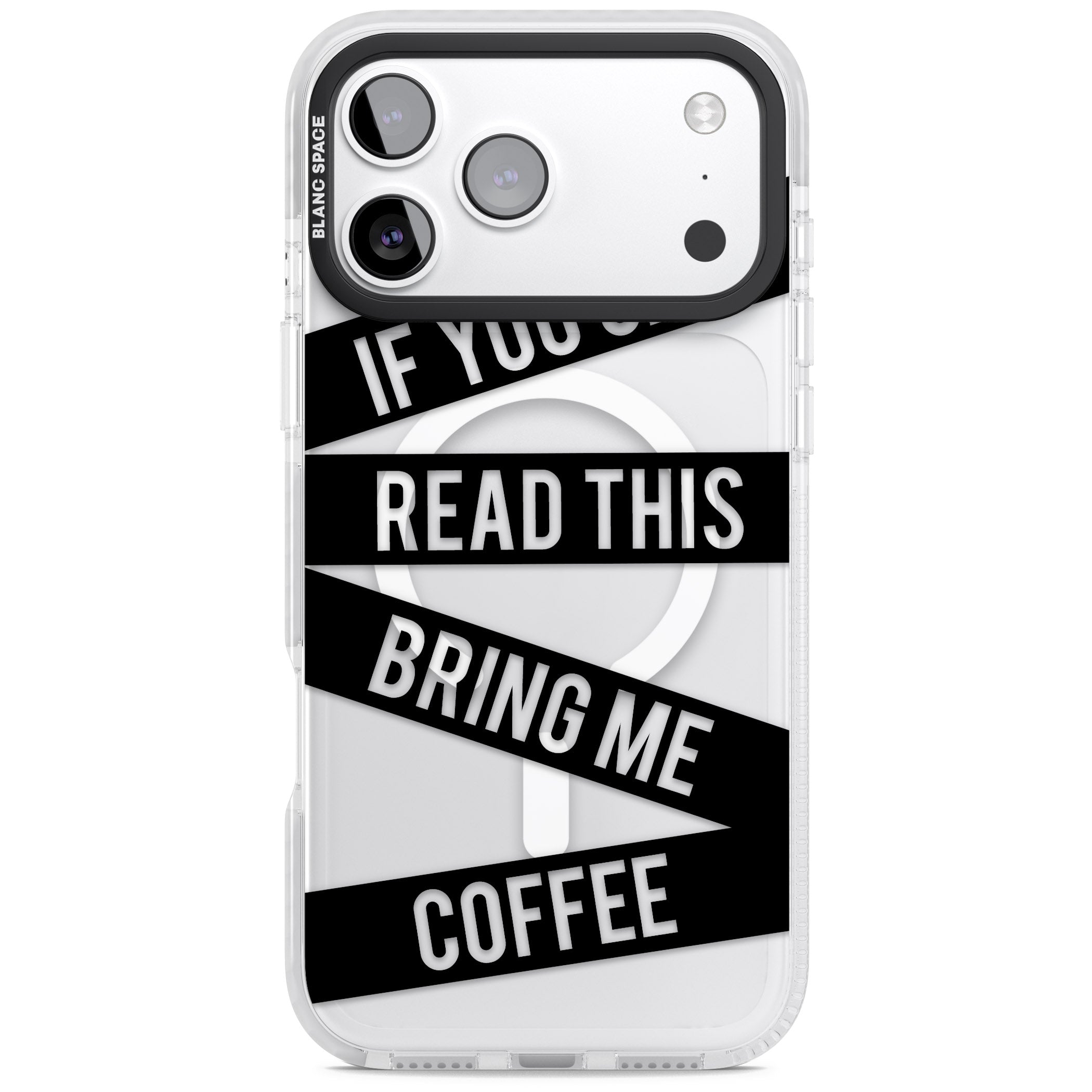 Bring Me Coffee iPhone 17 Pro Impact Pro Clear Phone Case