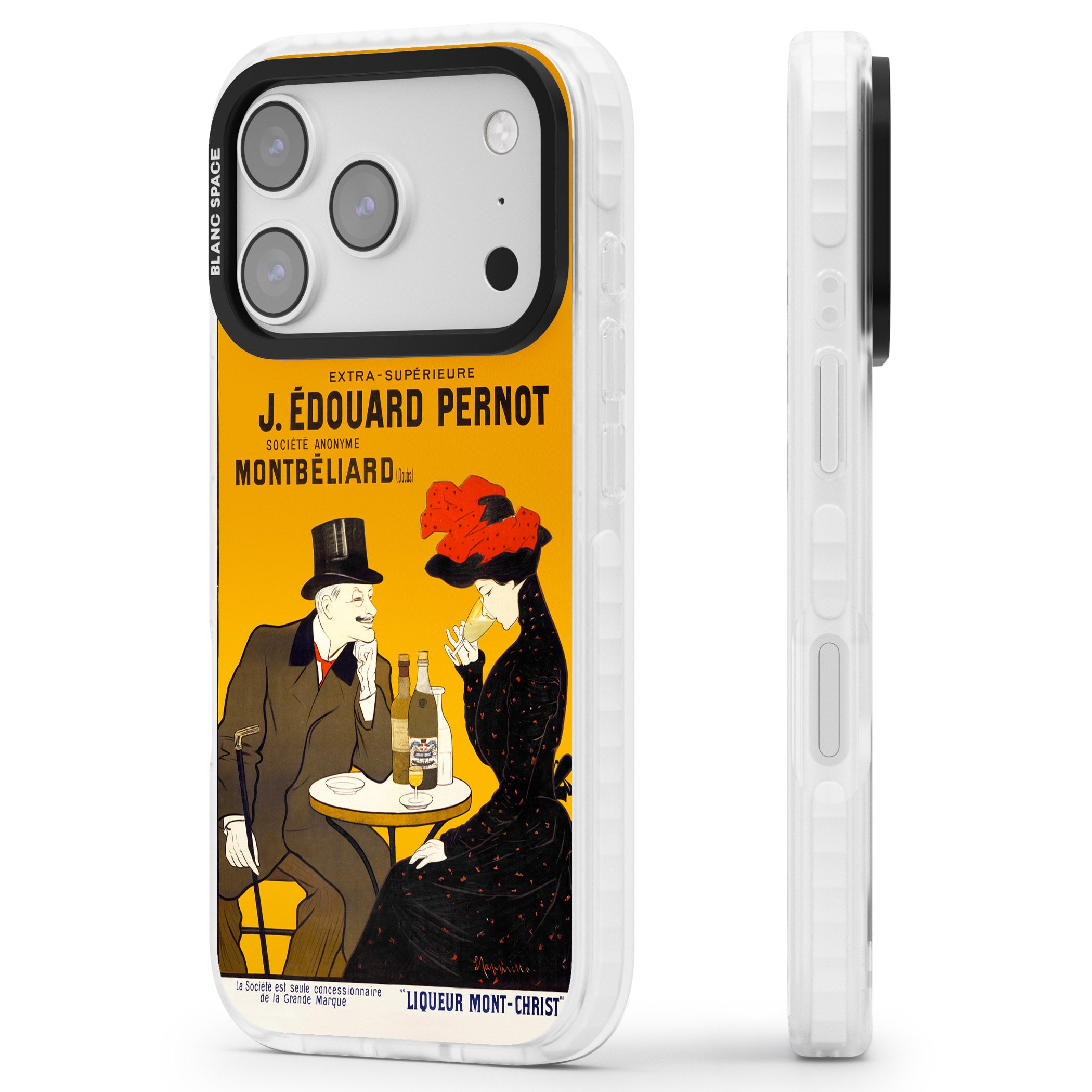 Absinthe, J.Edouard Pernot Poster iPhone 17 Pro Impact Pro Clear Phone Case Side Profile