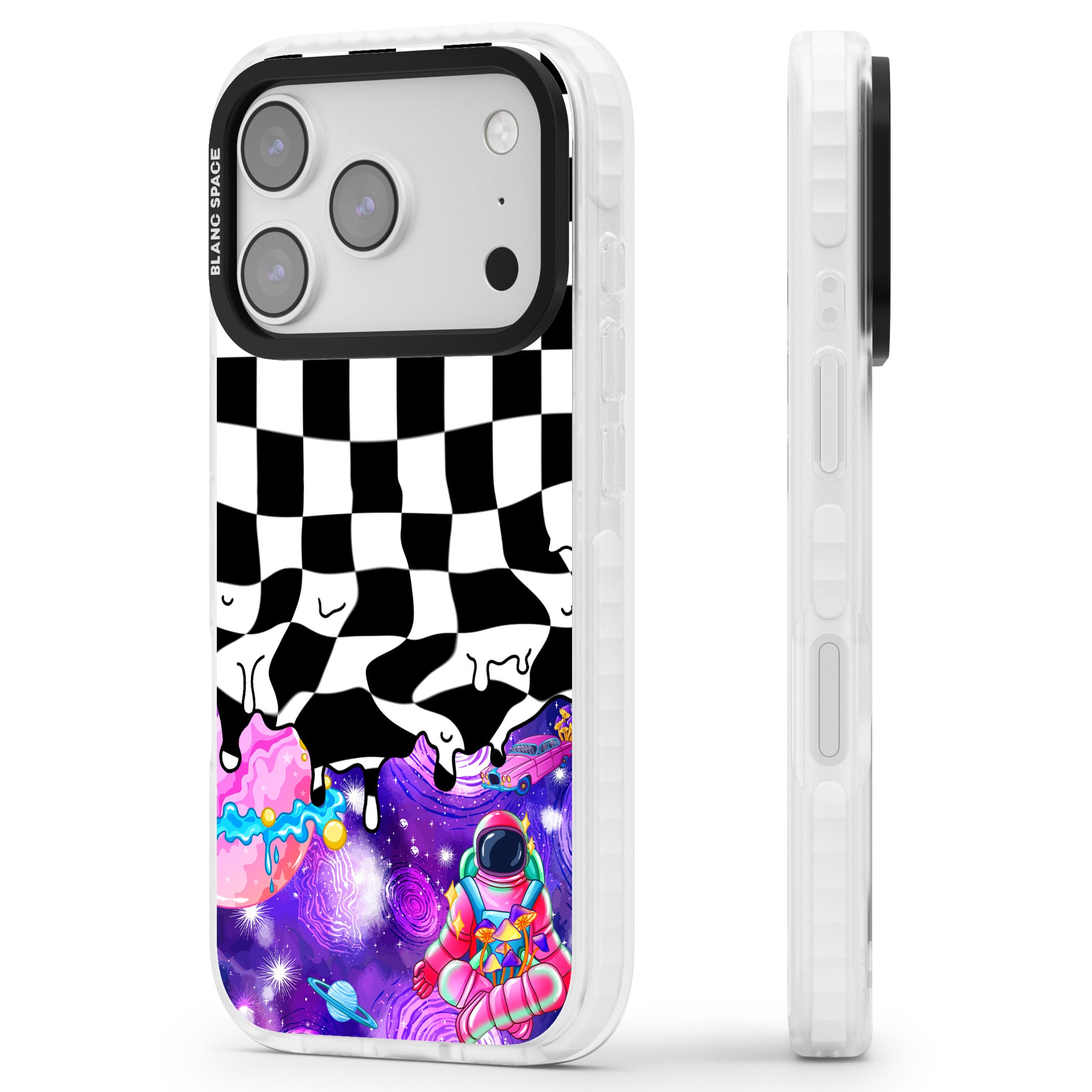 Washed Out iPhone 17 Pro Impact Pro Clear Phone Case Side Profile