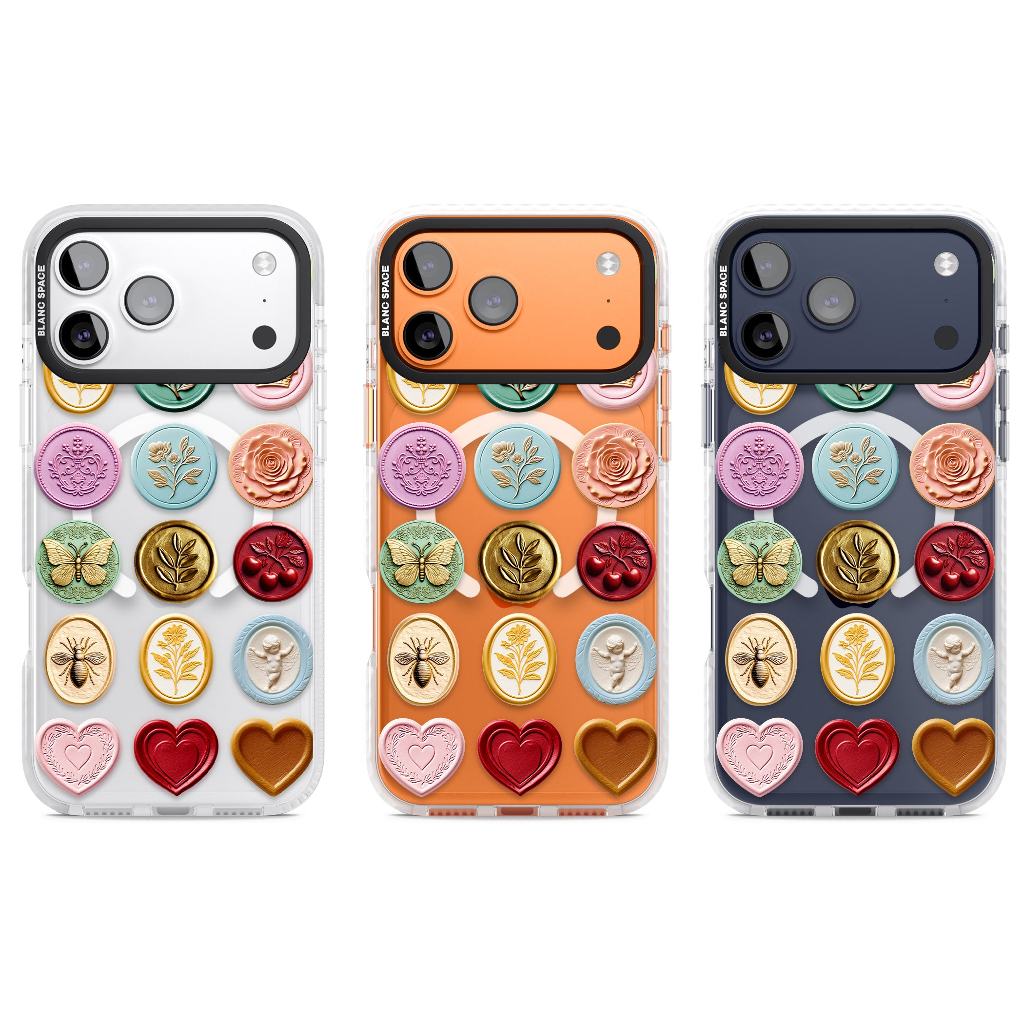 Vintage Wax Seal Pattern iPhone 17 Pro Impact Pro Clear Phone Case APT Impact Protection