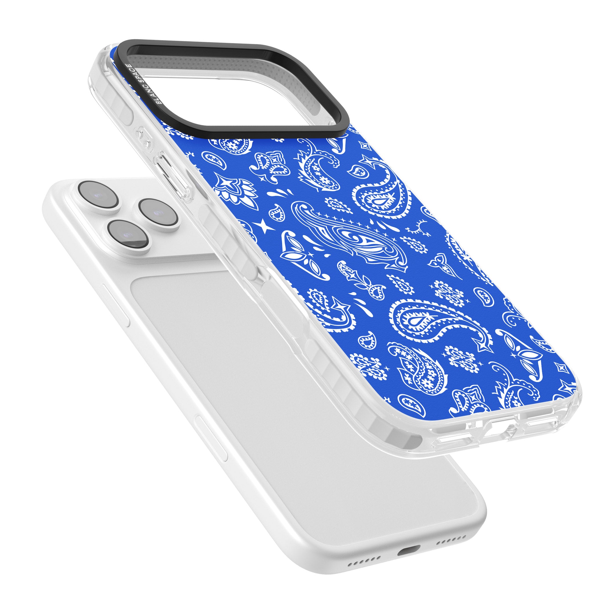 Blue Bandana iPhone 17 Pro Impact Pro Clear Phone Case Colours