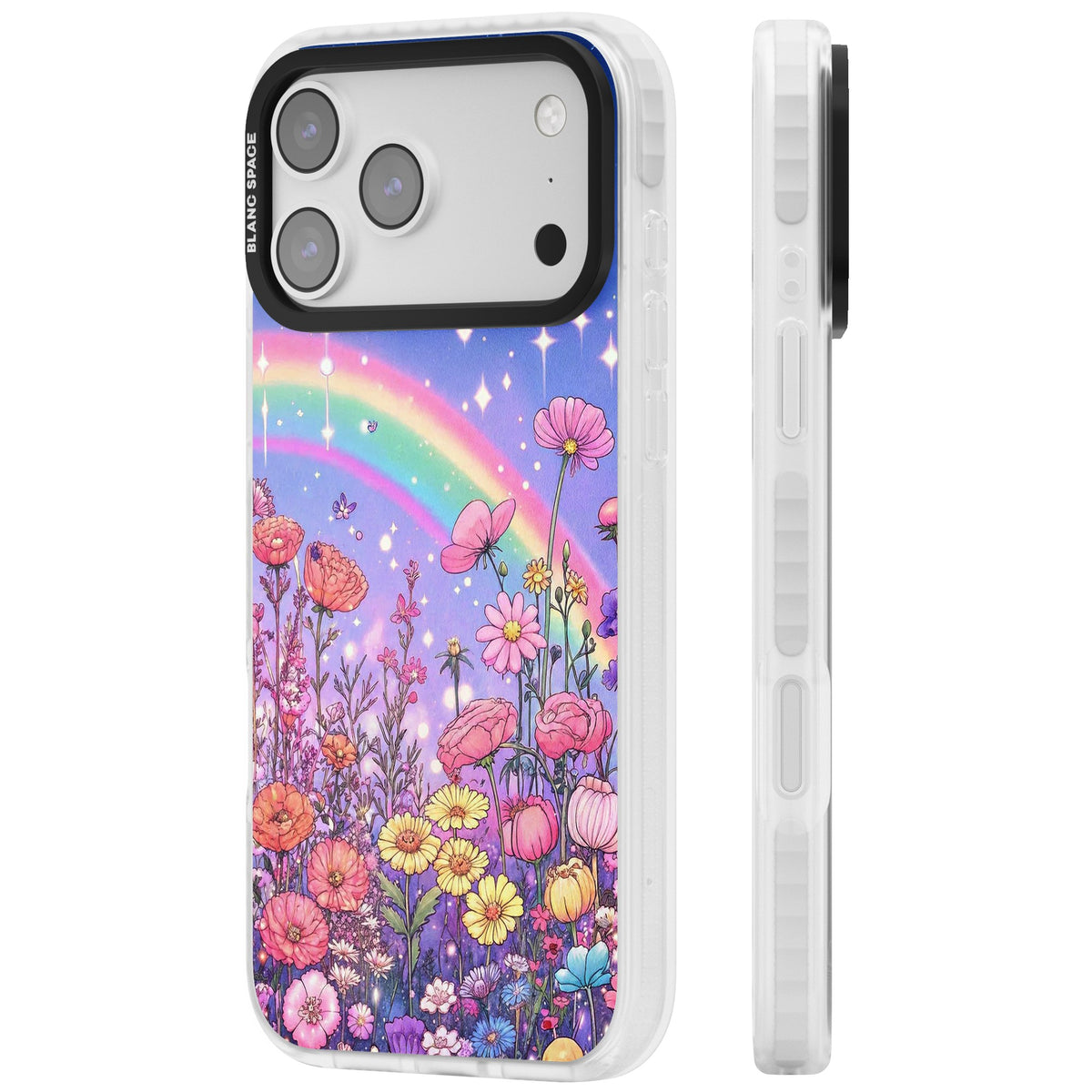 Magical Meadow iPhone 17 Pro Max Impact Clear Phone Case side