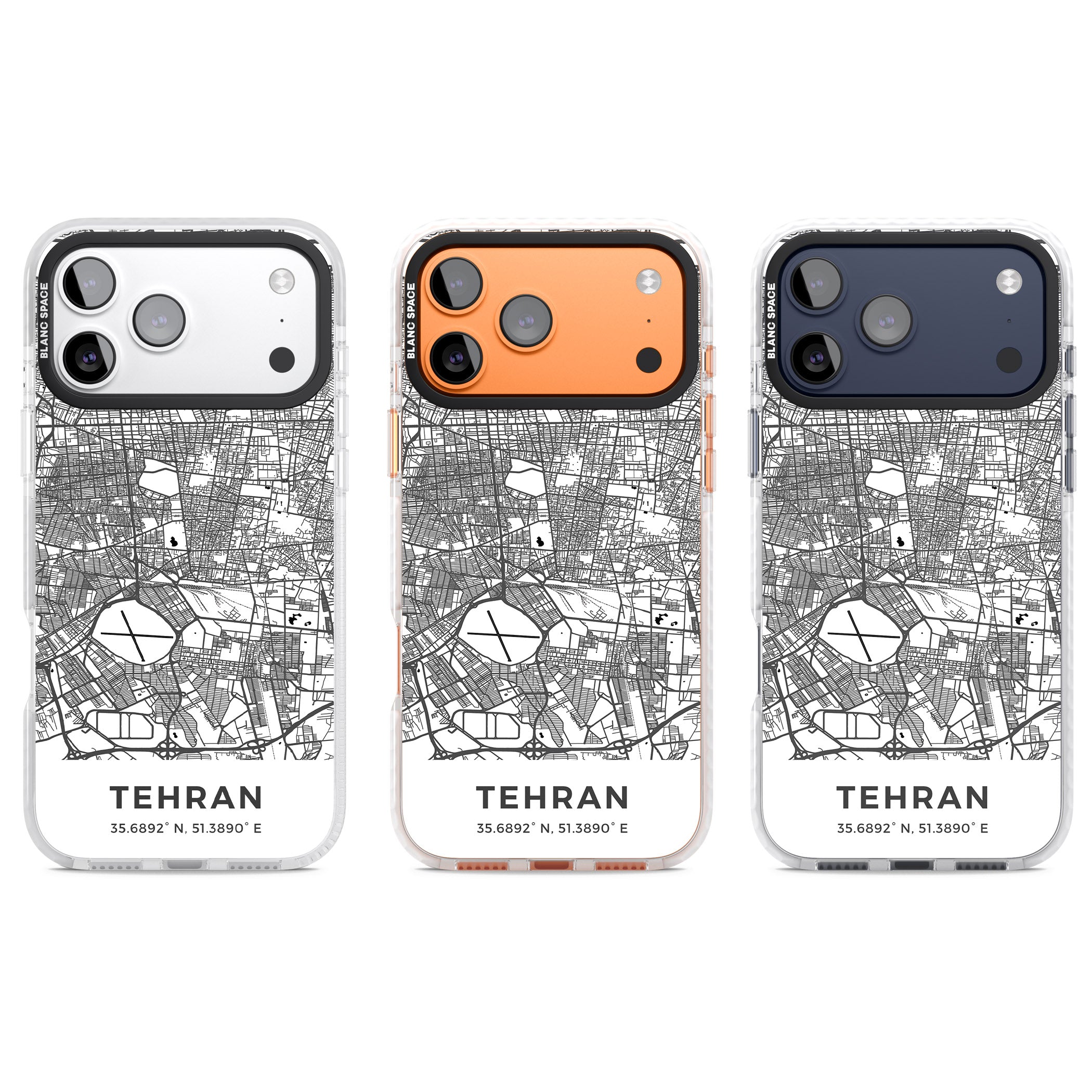 Tehran Map iPhone 17 Pro Impact Clear Phone Case APT Impact Protection