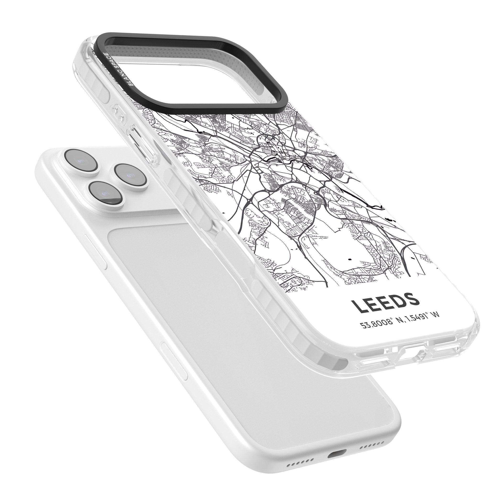 Leeds Map iPhone 17 Pro Impact Clear Phone Case Colours
