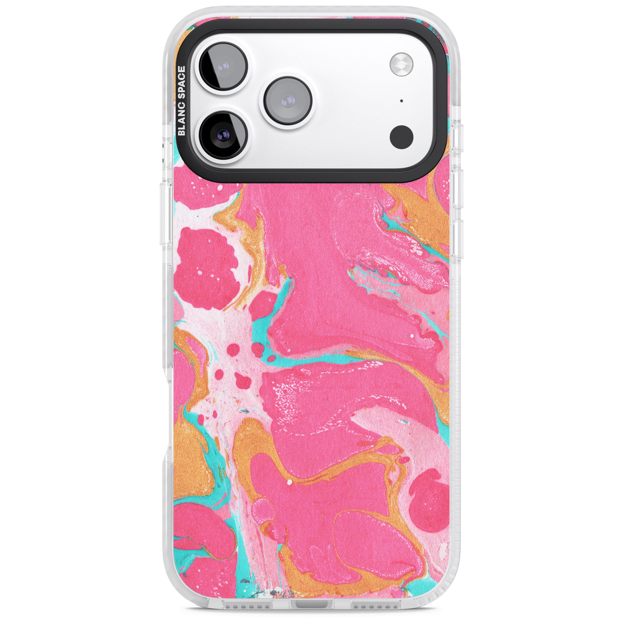 Vibrant Marbled Paper iPhone 17 Pro Impact Clear Phone Case