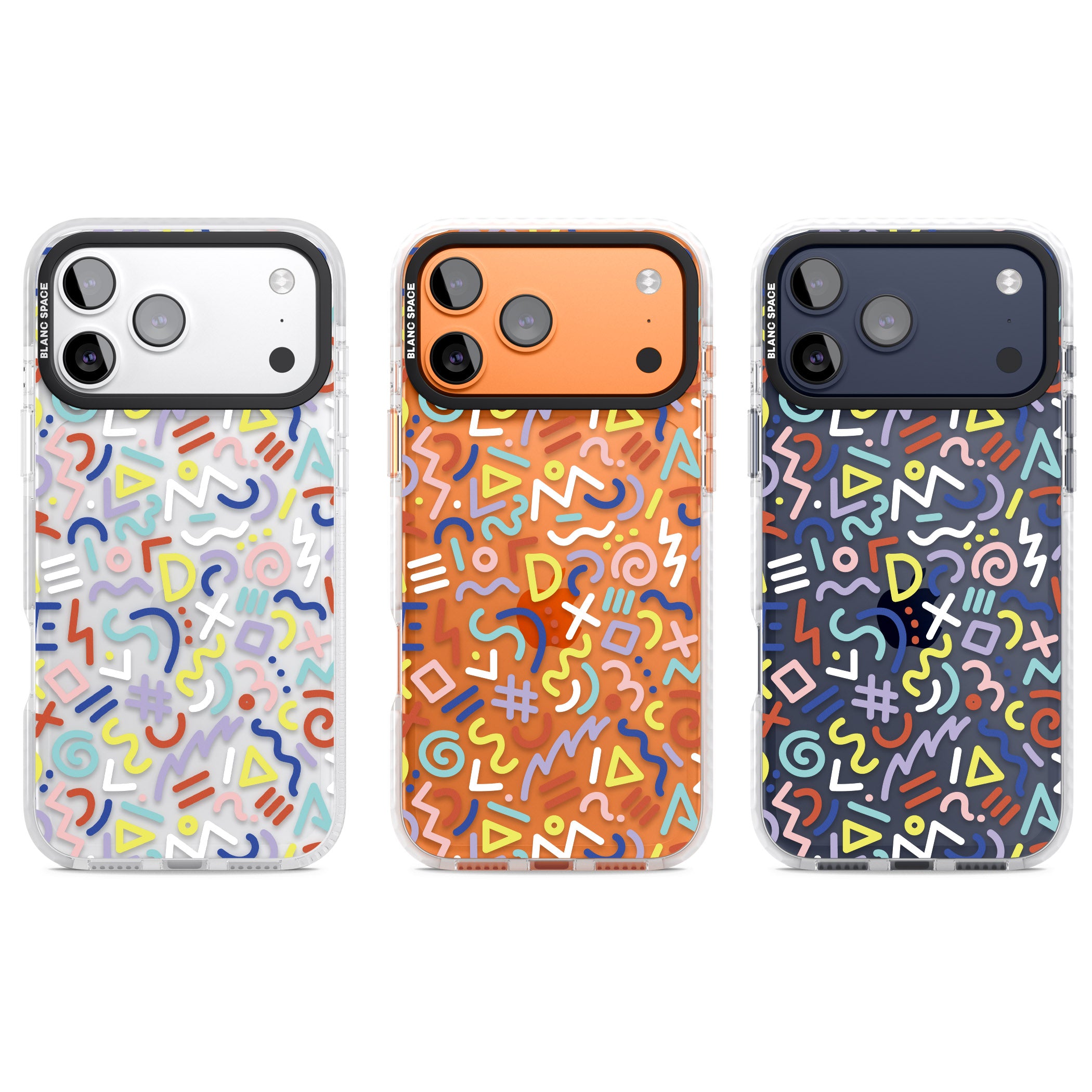 Colorful Retro Pattern iPhone 17 Pro Impact Clear Phone Case APT Impact Protection