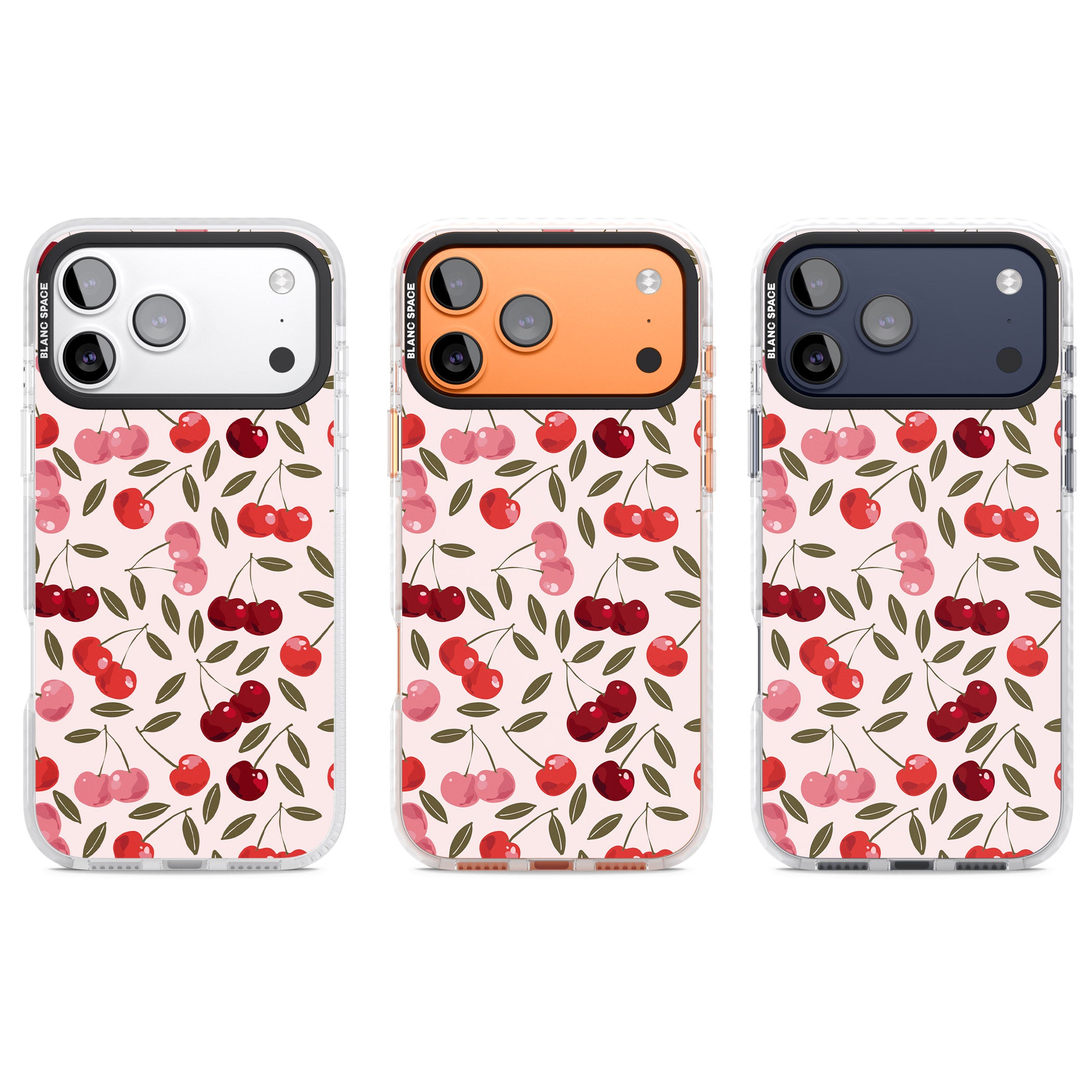 Fruity & Fun Patterns Cherries iPhone 17 Pro Impact Clear Phone Case APT Impact Protection