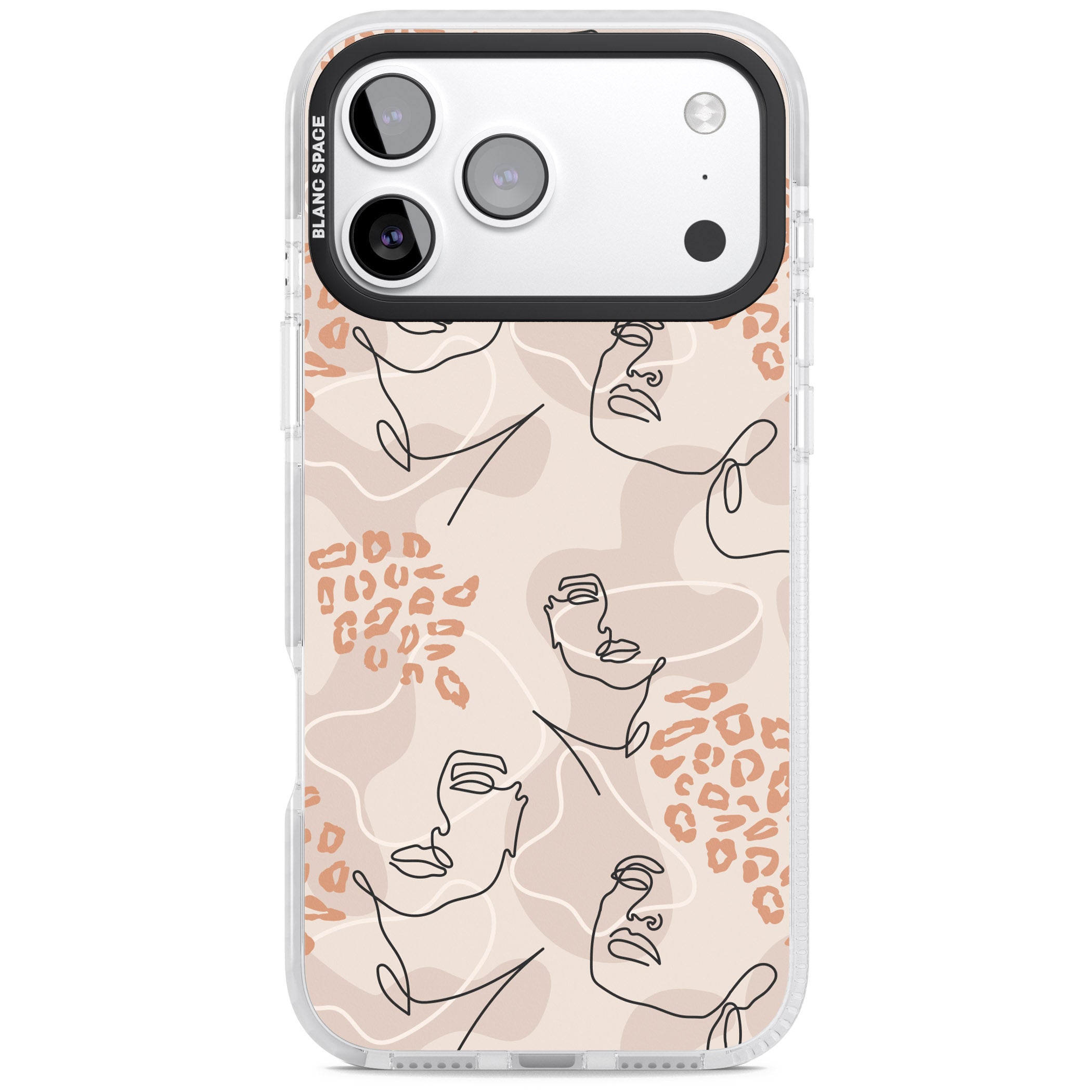 Abstract Faces Leopard iPhone 17 Pro Impact Clear Phone Case