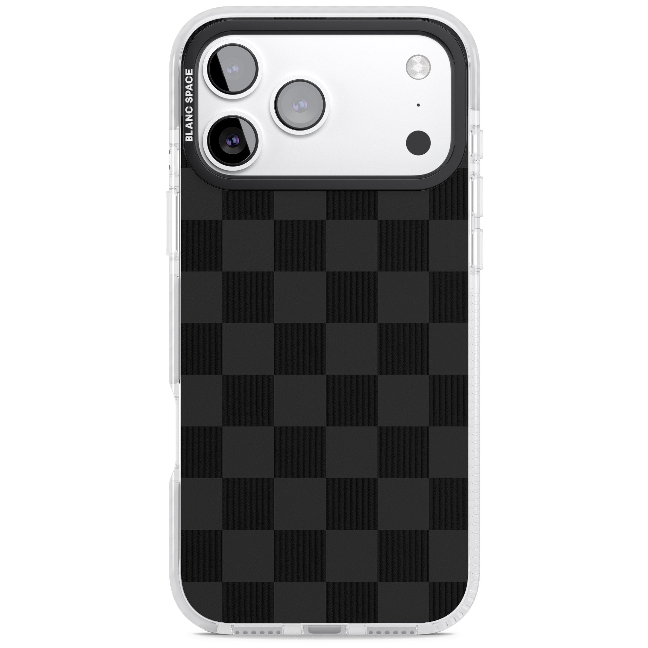 Black Checkered iPhone 17 Pro Impact Clear Phone Case