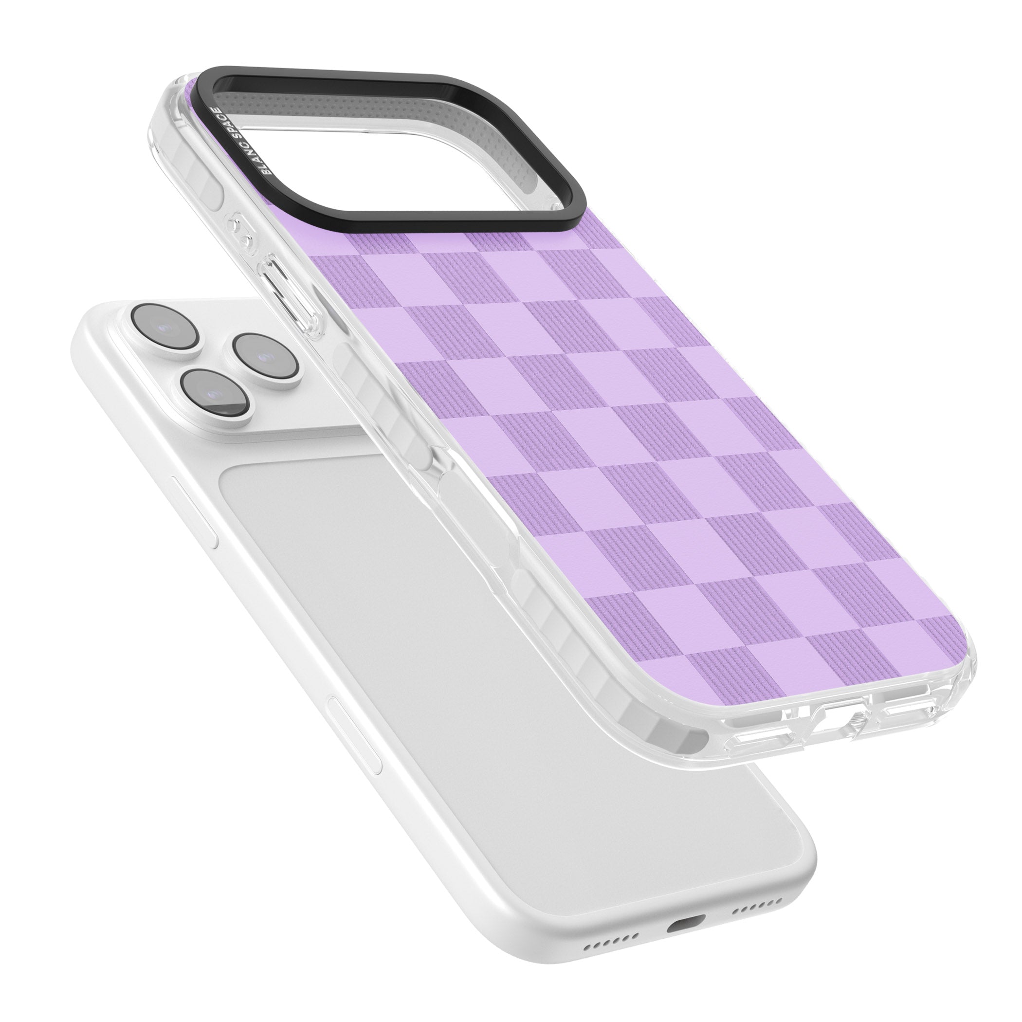 Lilac Checkered iPhone 17 Pro Impact Clear Phone Case Colours