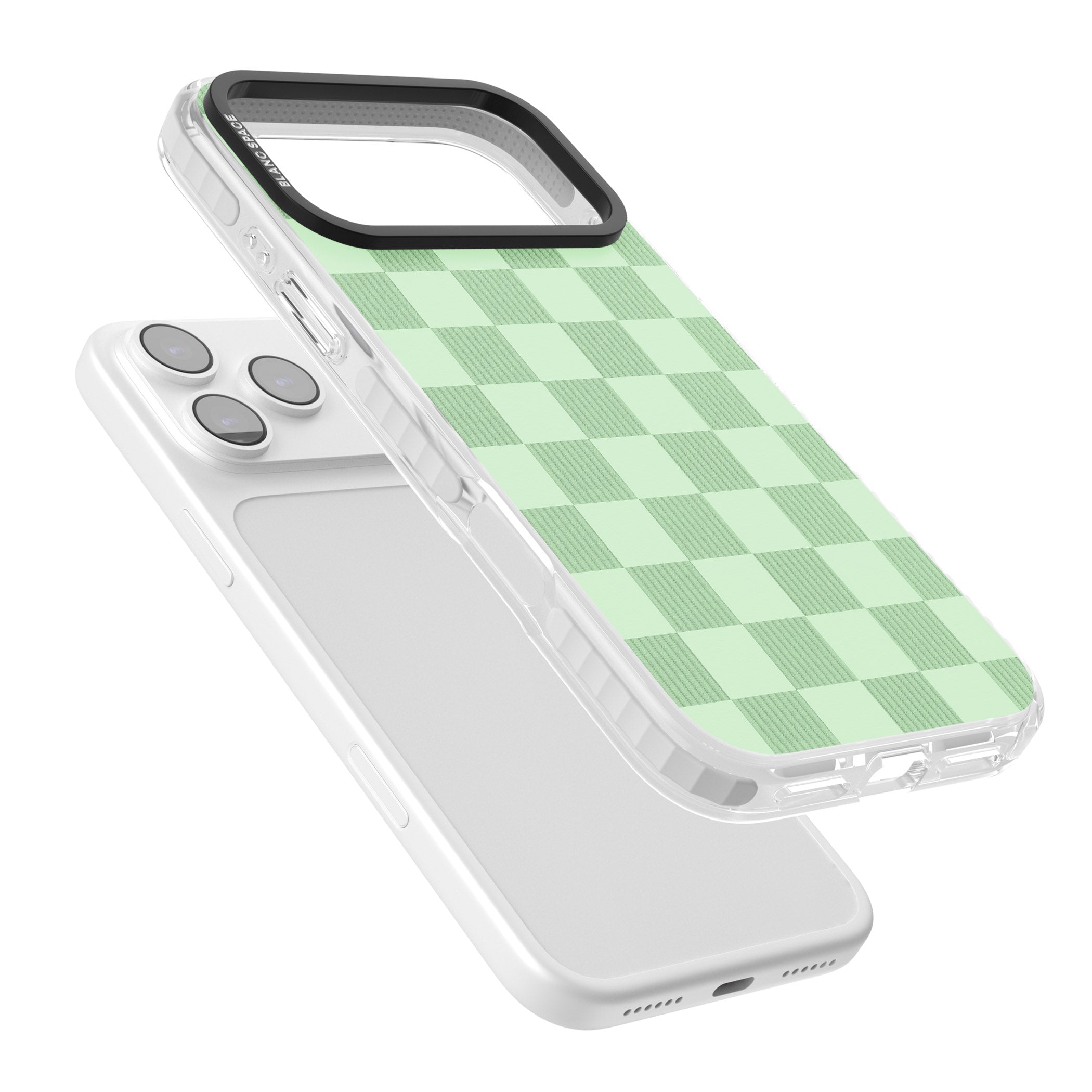 Seafoam Checkered iPhone 17 Pro Impact Clear Phone Case Colours