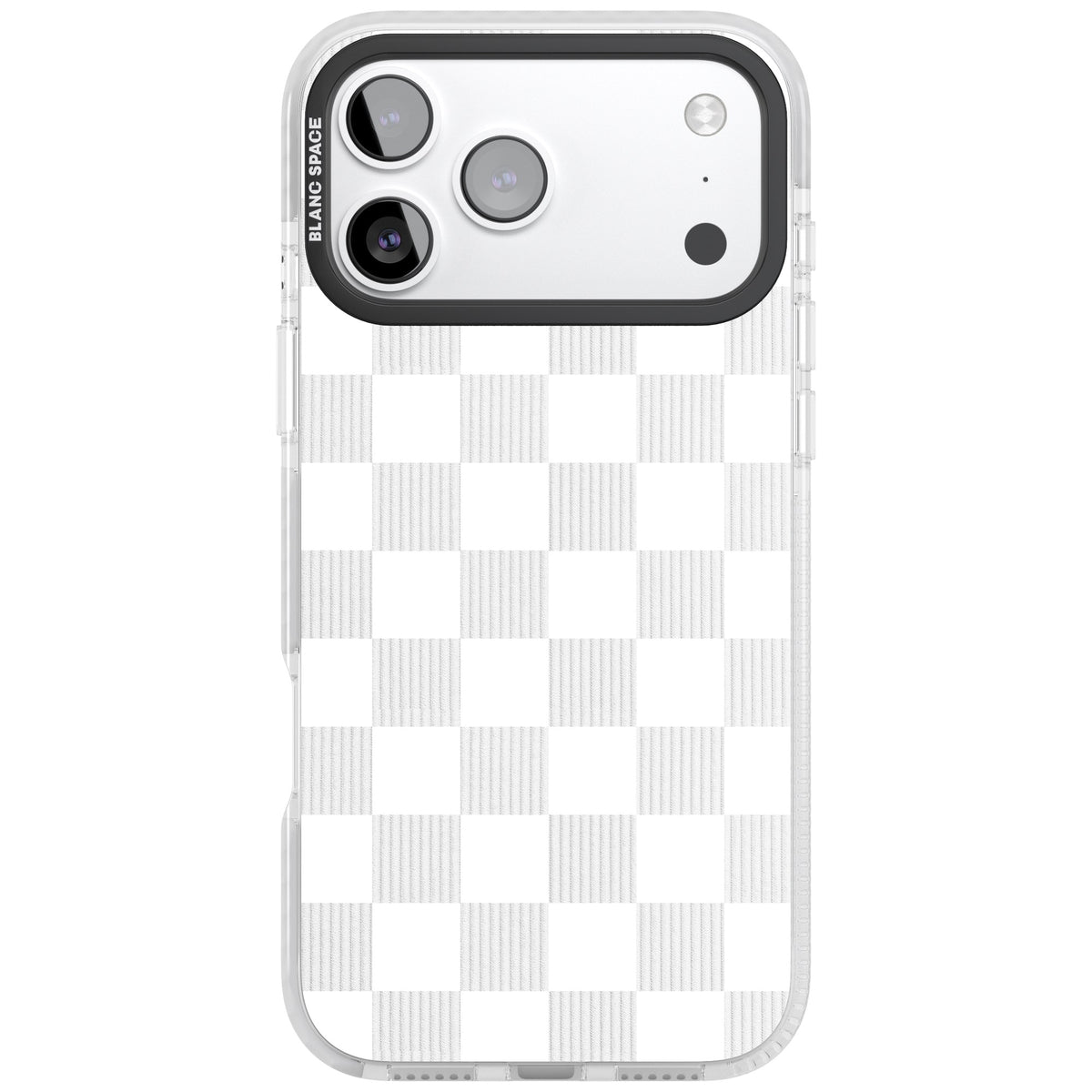 White Checkered iPhone 17 Pro Max Impact Clear Phone Case front