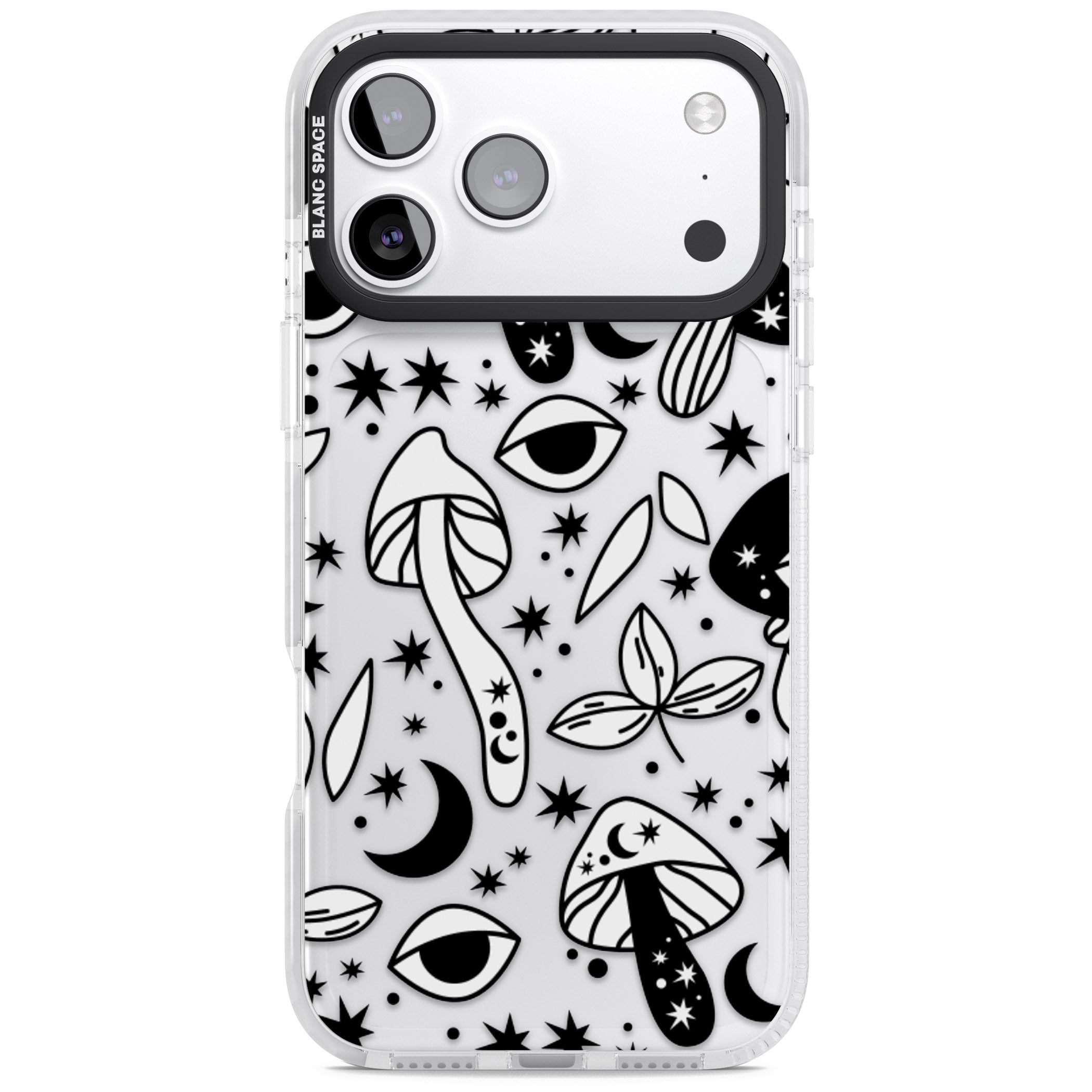 Mystic Mushrooms Pattern iPhone 17 Pro Impact Clear Phone Case