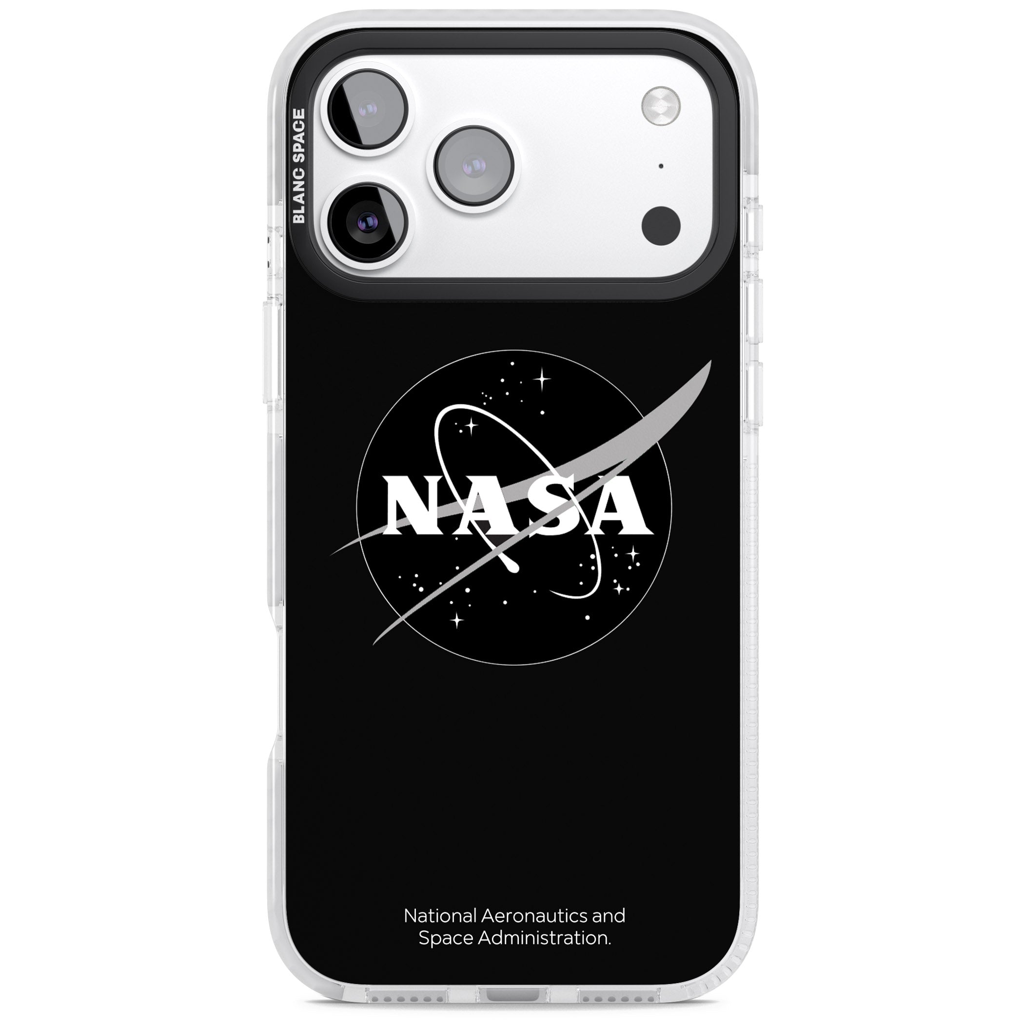 Dark Nasa Meatball iPhone 17 Pro Impact Clear Phone Case