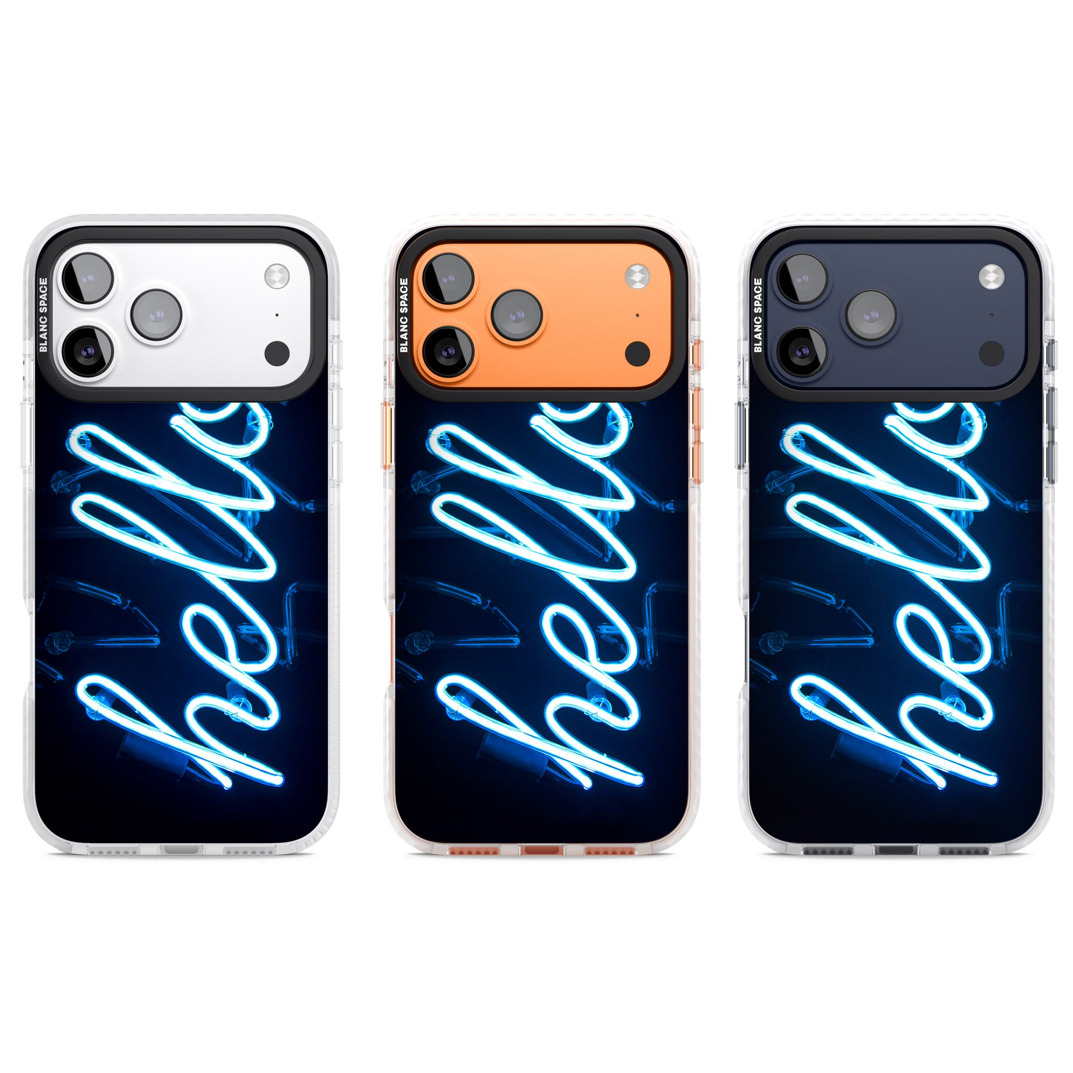Hello Neon Sign iPhone 17 Pro Impact Clear Phone Case APT Impact Protection