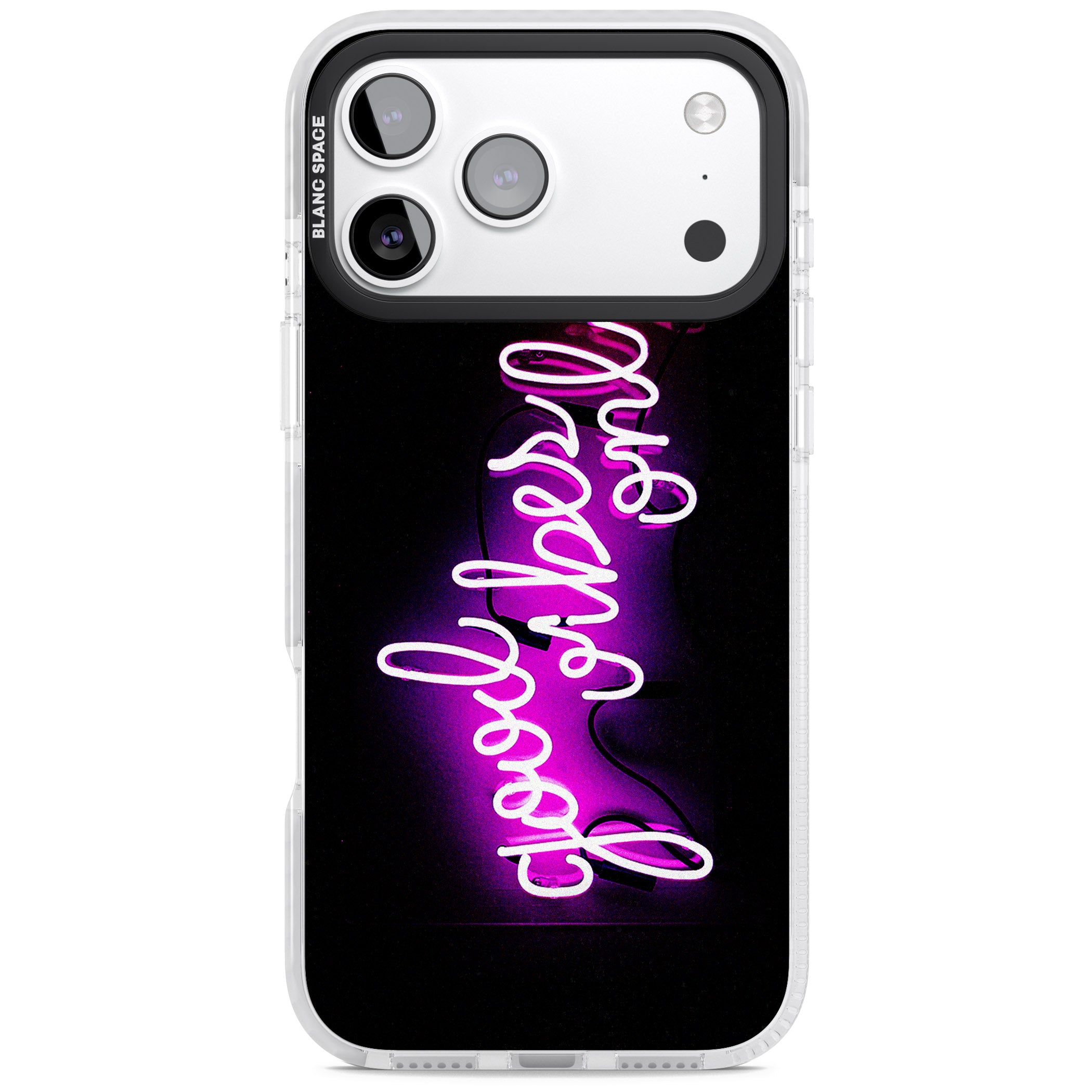 Good Vibes Only Neon Glow iPhone 17 Pro Impact Clear Phone Case