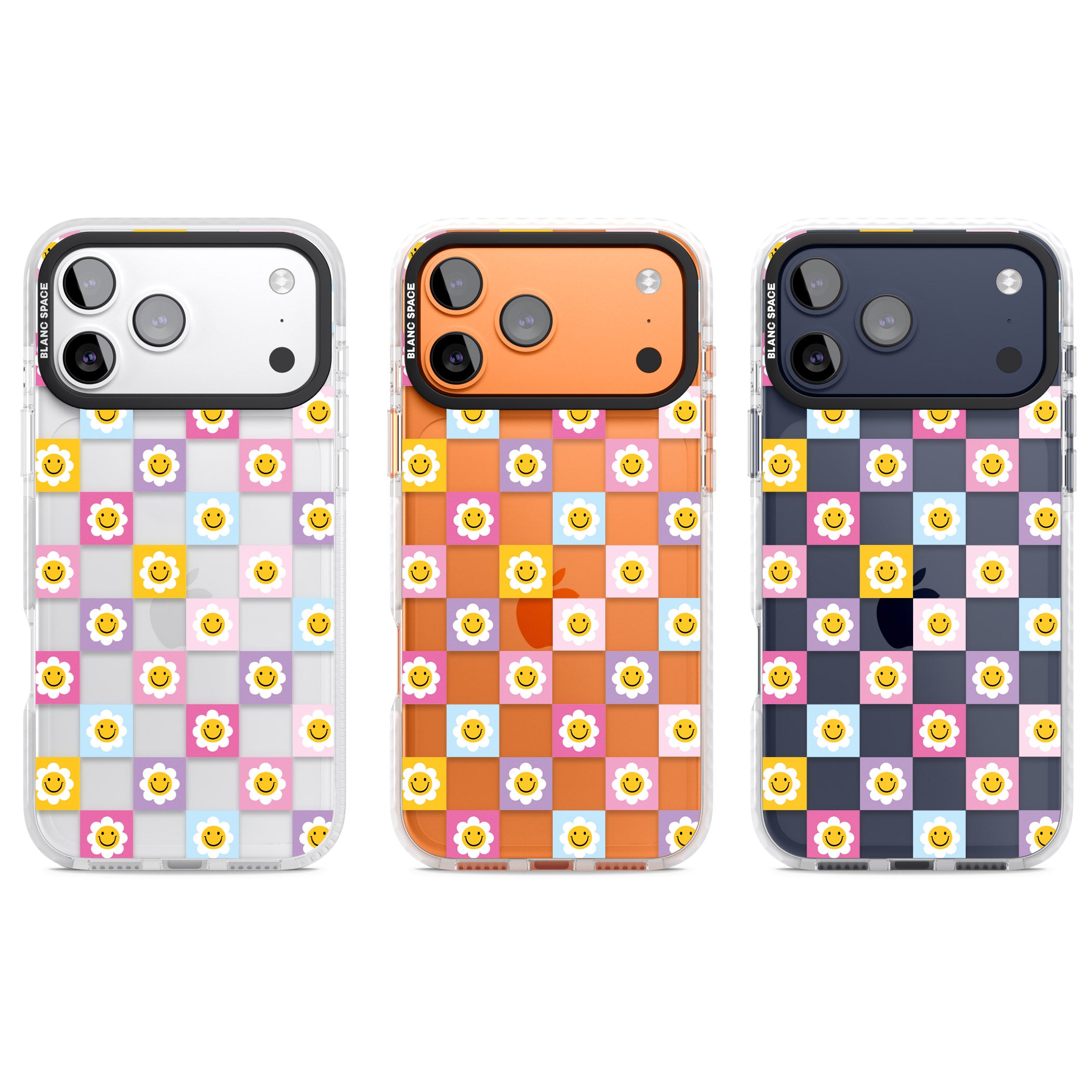 Daisy Squares Pattern iPhone 17 Pro Impact Clear Phone Case APT Impact Protection