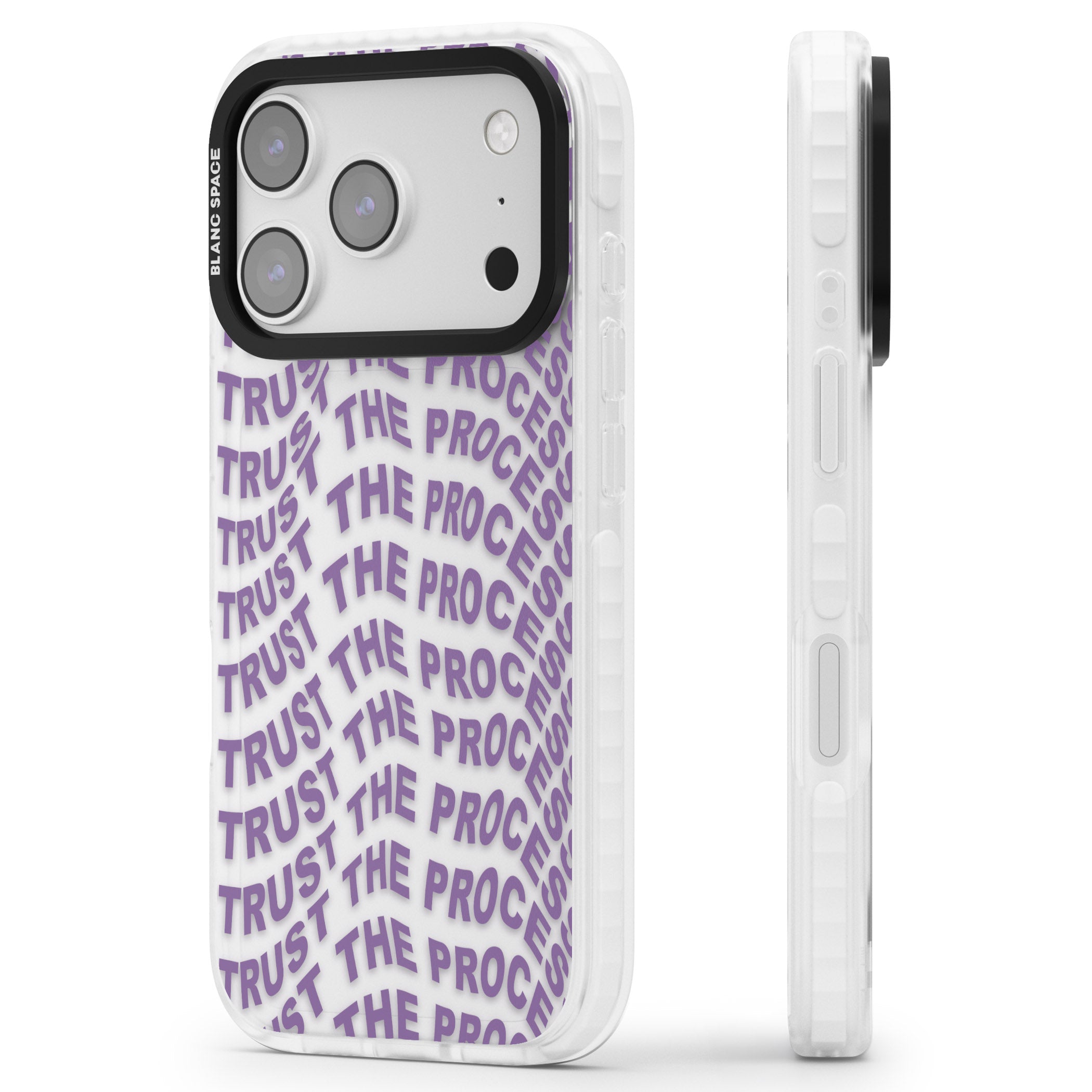 Trust The Process iPhone 17 Pro Impact Clear Phone Case Side Profile