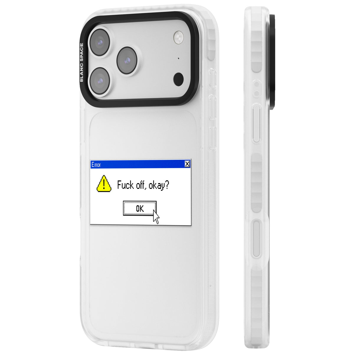 F Ck Off Okay Exe iPhone 17 Pro Max Impact Clear Phone Case side