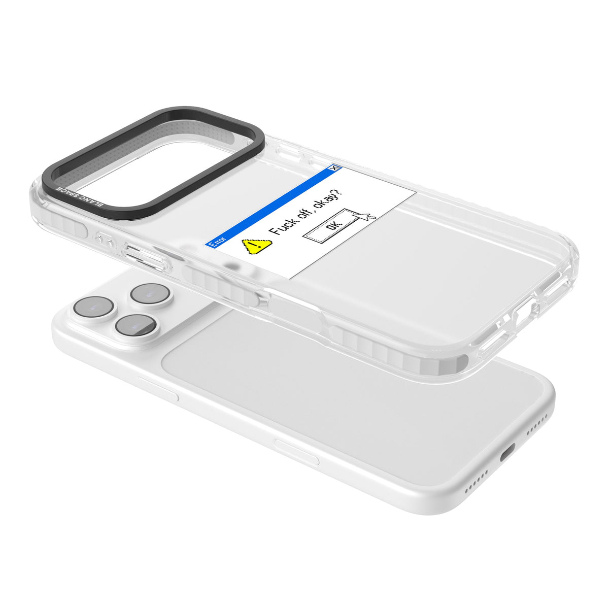 F Ck Off Okay Exe iPhone 17 Pro Max Impact Clear Phone Case angled