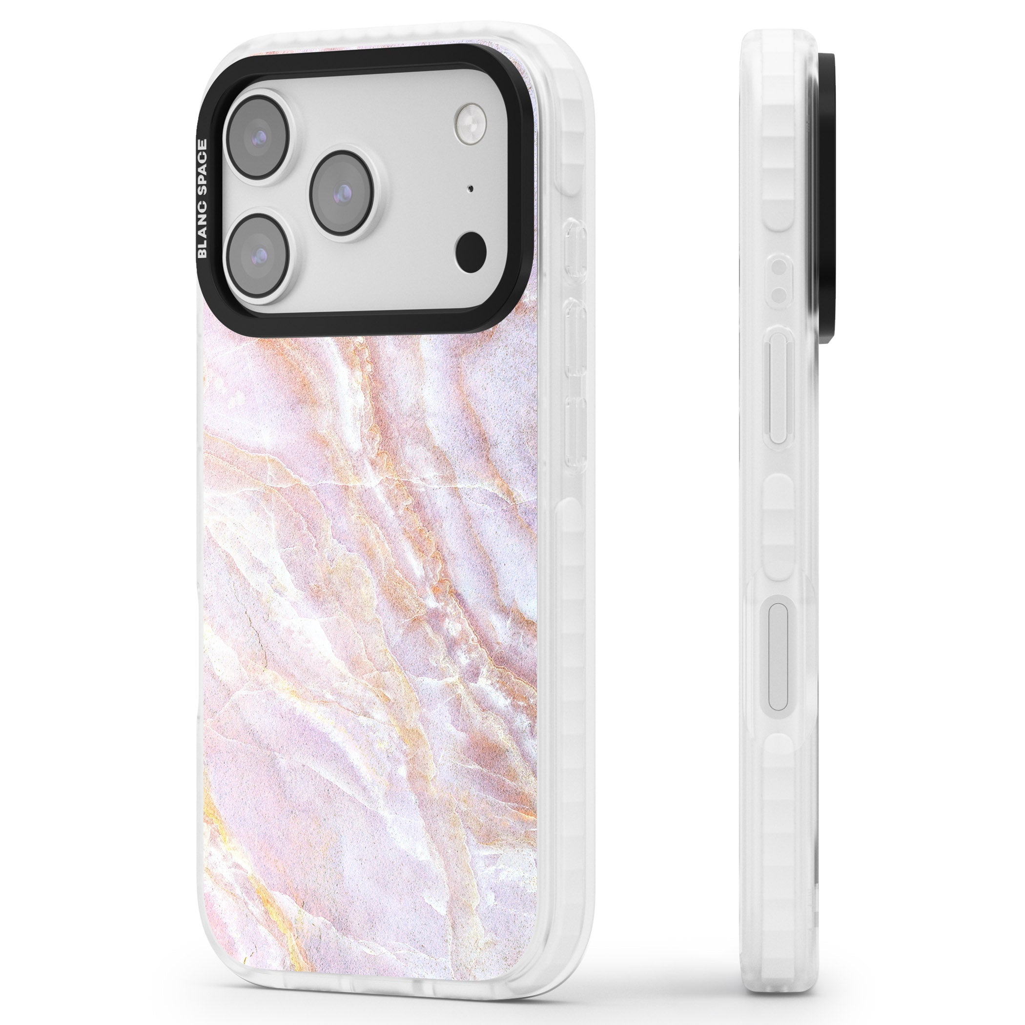 Soft Onyx Blush iPhone 17 Pro Impact Clear Phone Case Side Profile