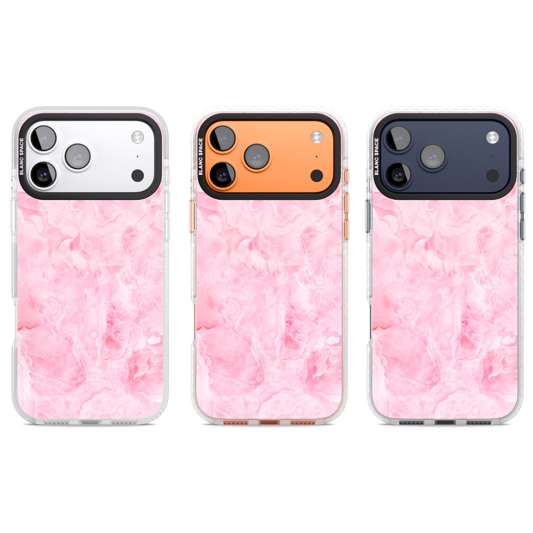 Pink Onyx Marble iPhone 17 Pro Impact Clear Phone Case APT Impact Protection