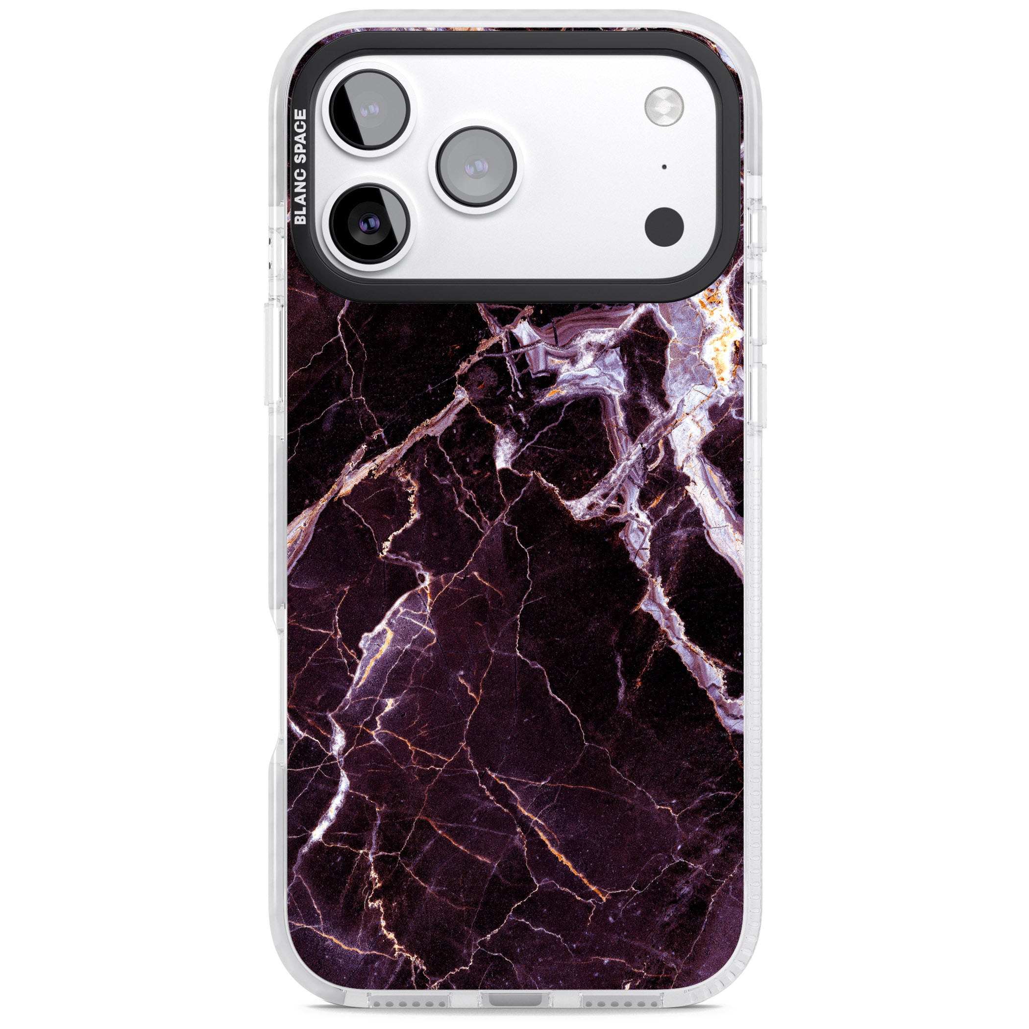 Violet Shatter Marble iPhone 17 Pro Impact Clear Phone Case