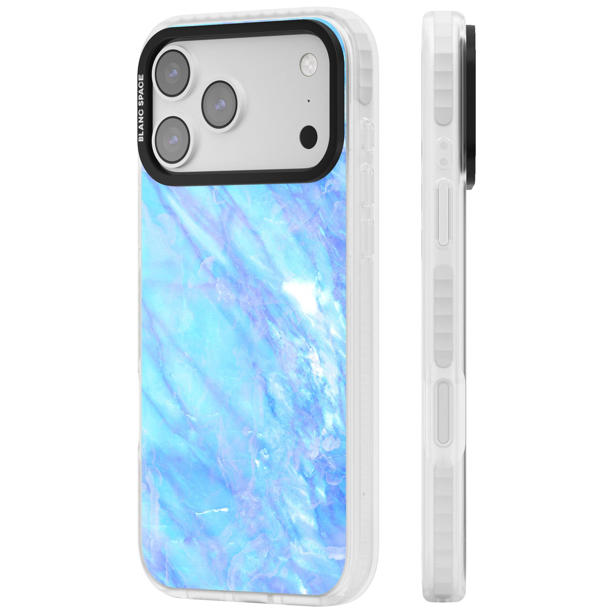 Iridescent Marble iPhone 17 Pro Max Impact Clear Phone Case side