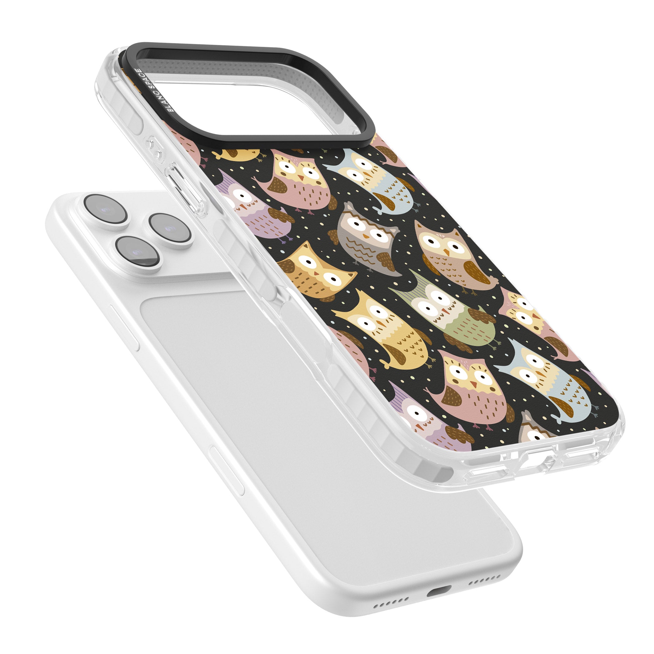 Cute Owl Pattern iPhone 17 Pro Impact Clear Phone Case Colours