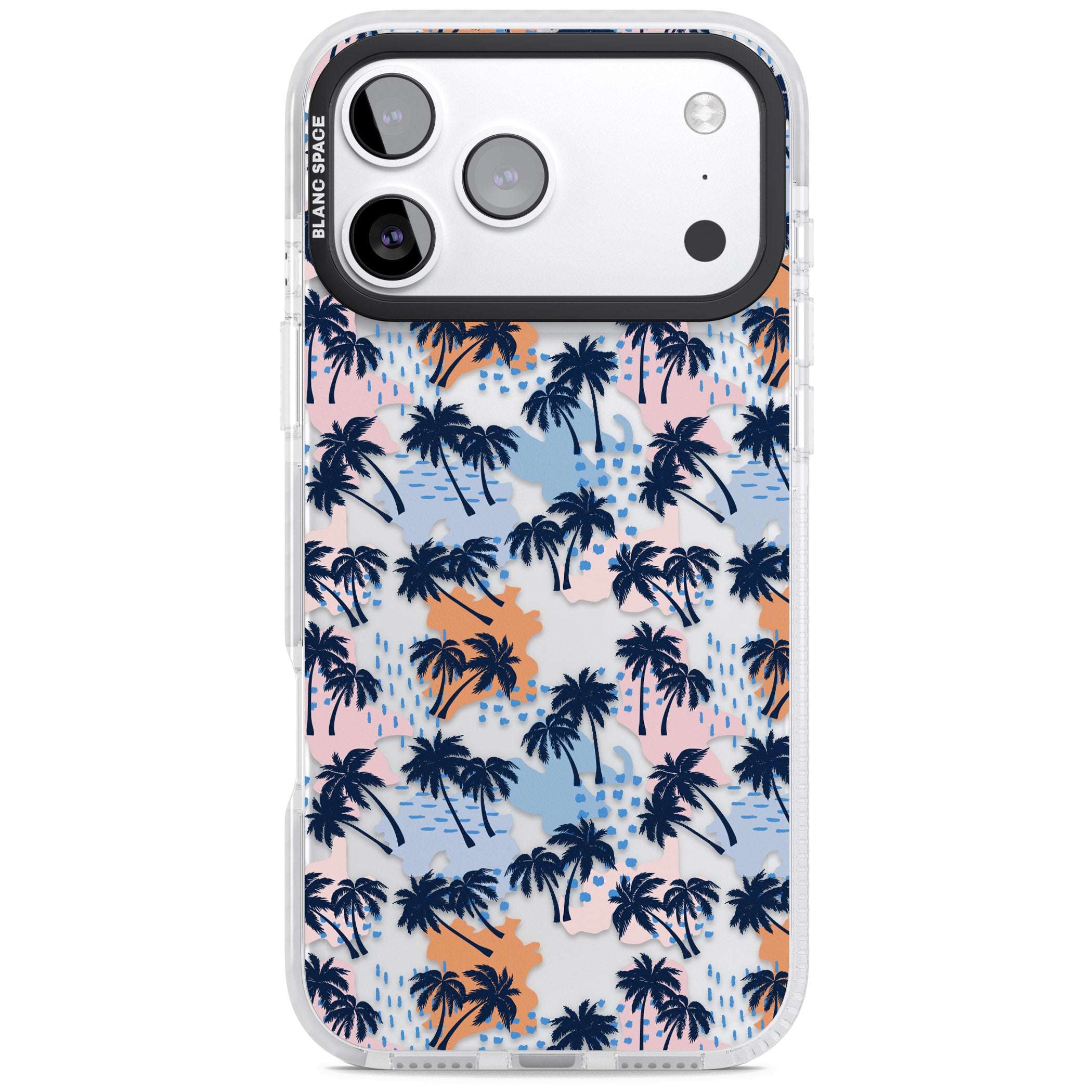 Tropical Vibes Palm Clear iPhone 17 Pro Impact Clear Phone Case