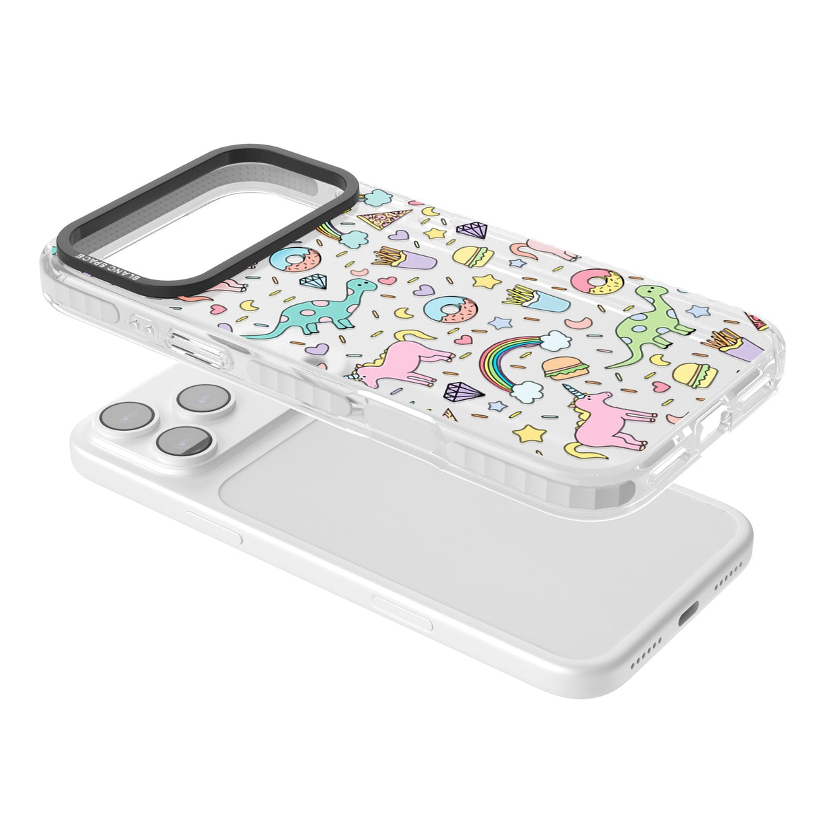 Bubblegum Fantasy iPhone 17 Pro Max Impact Clear Phone Case angled