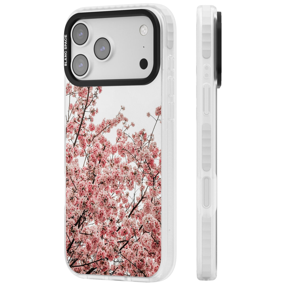 Cherry Blossom Bloom iPhone 17 Pro Max Impact Clear Phone Case side