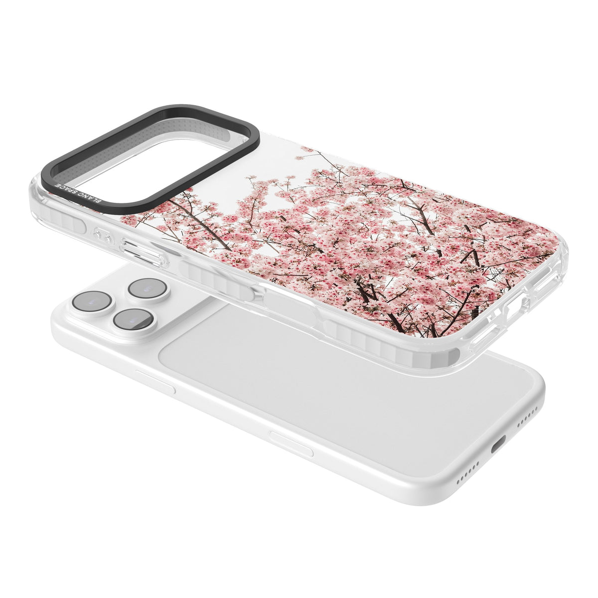 Cherry Blossom Bloom iPhone 17 Pro Max Impact Clear Phone Case angled