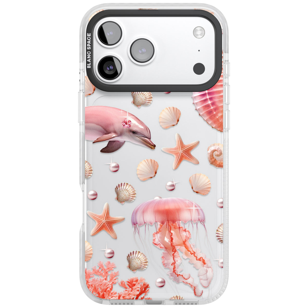 Pink Sealife iPhone 17 Pro Max Impact Clear Phone Case front