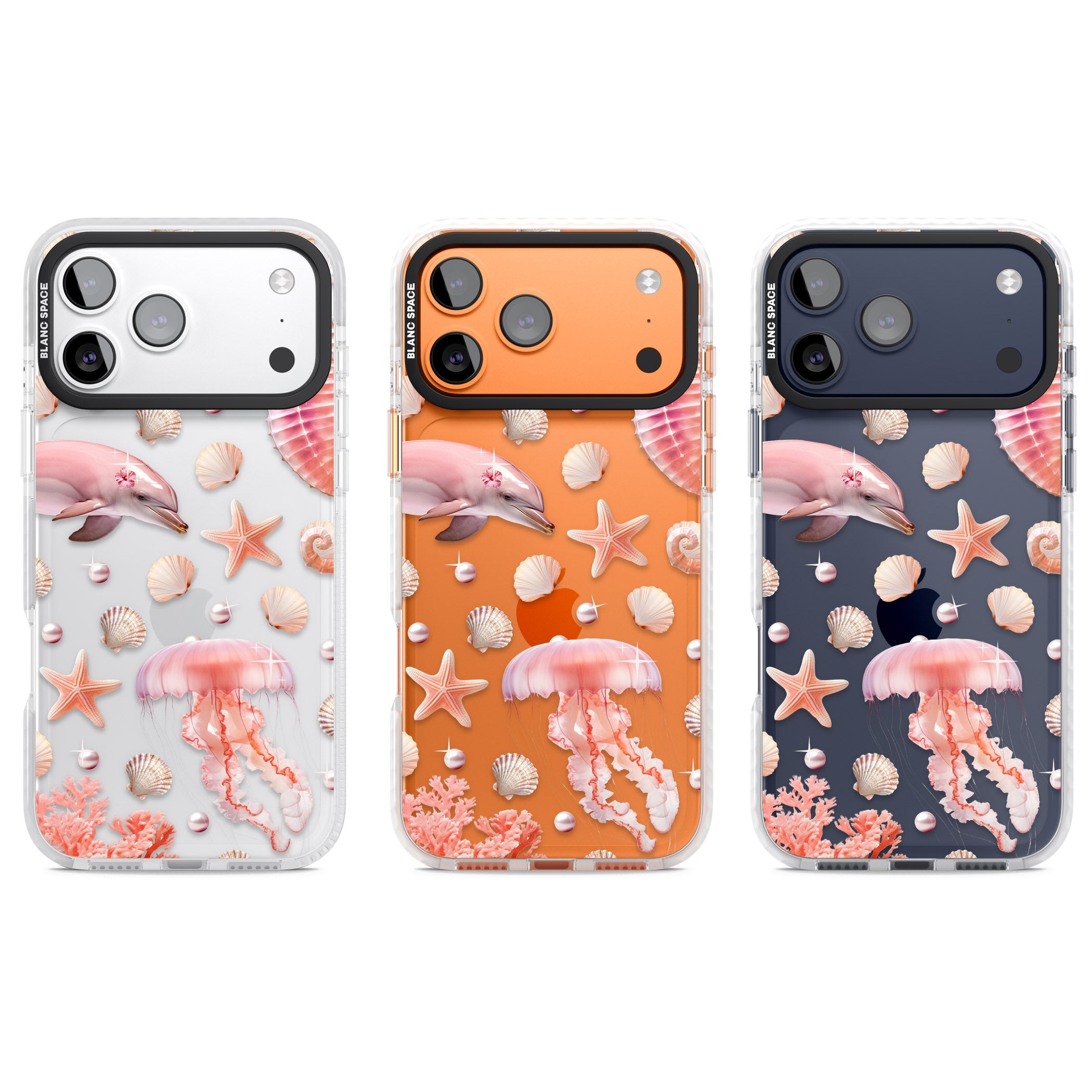 Pink Sealife iPhone 17 Pro Impact Clear Phone Case APT Impact Protection