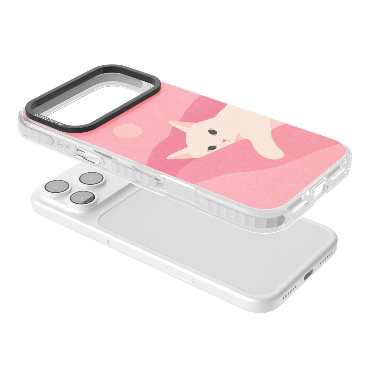 Pink Dreams iPhone 17 Pro Max Impact Clear Phone Case angled