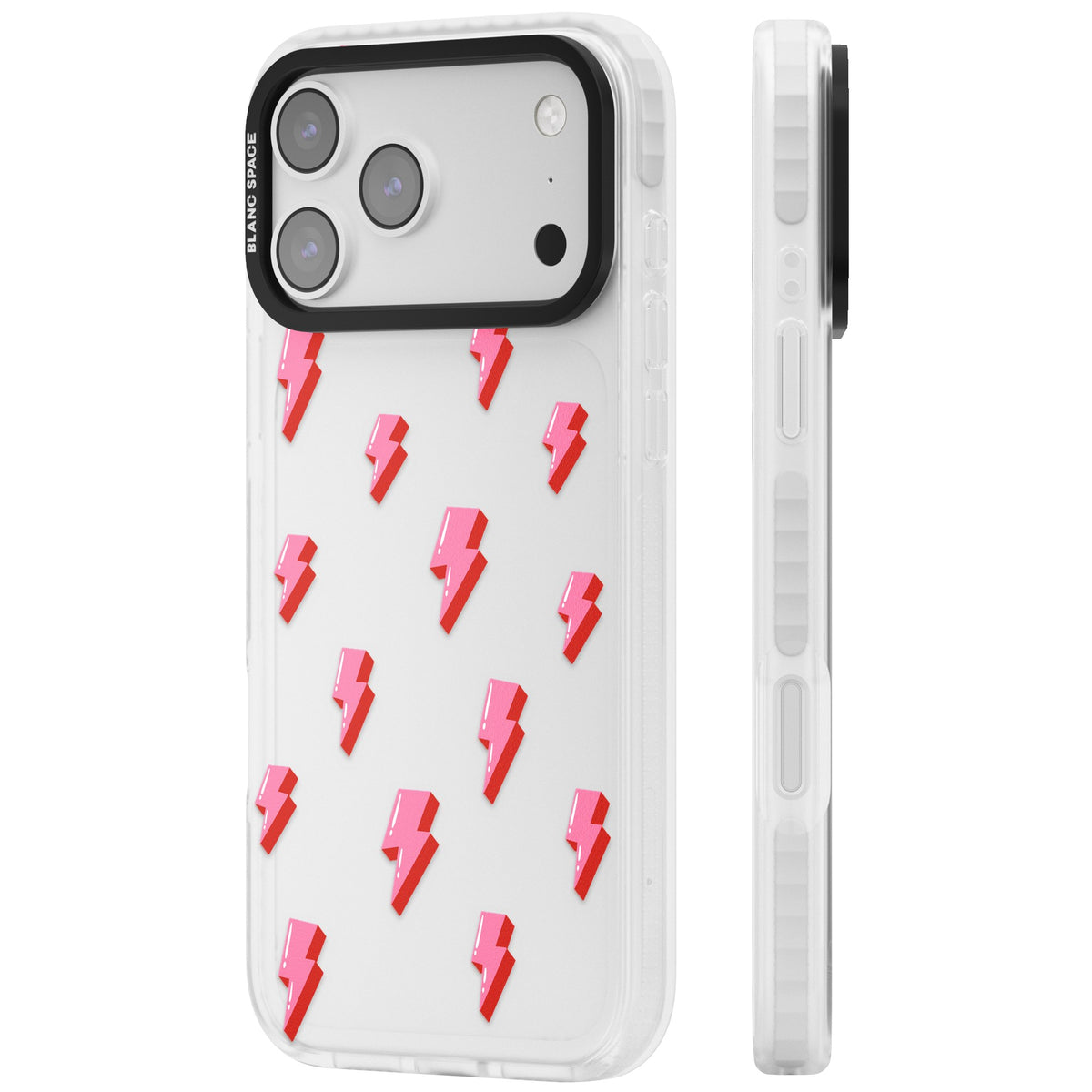 Pink Bolt iPhone 17 Pro Max Impact Clear Phone Case side
