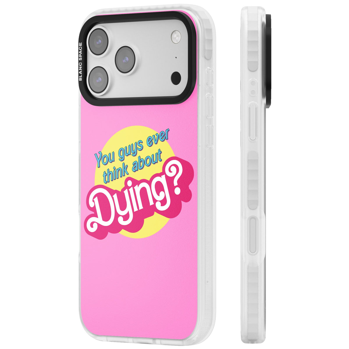 Ever Think About Dying? iPhone 17 Pro Max Impact Clear Phone Case side